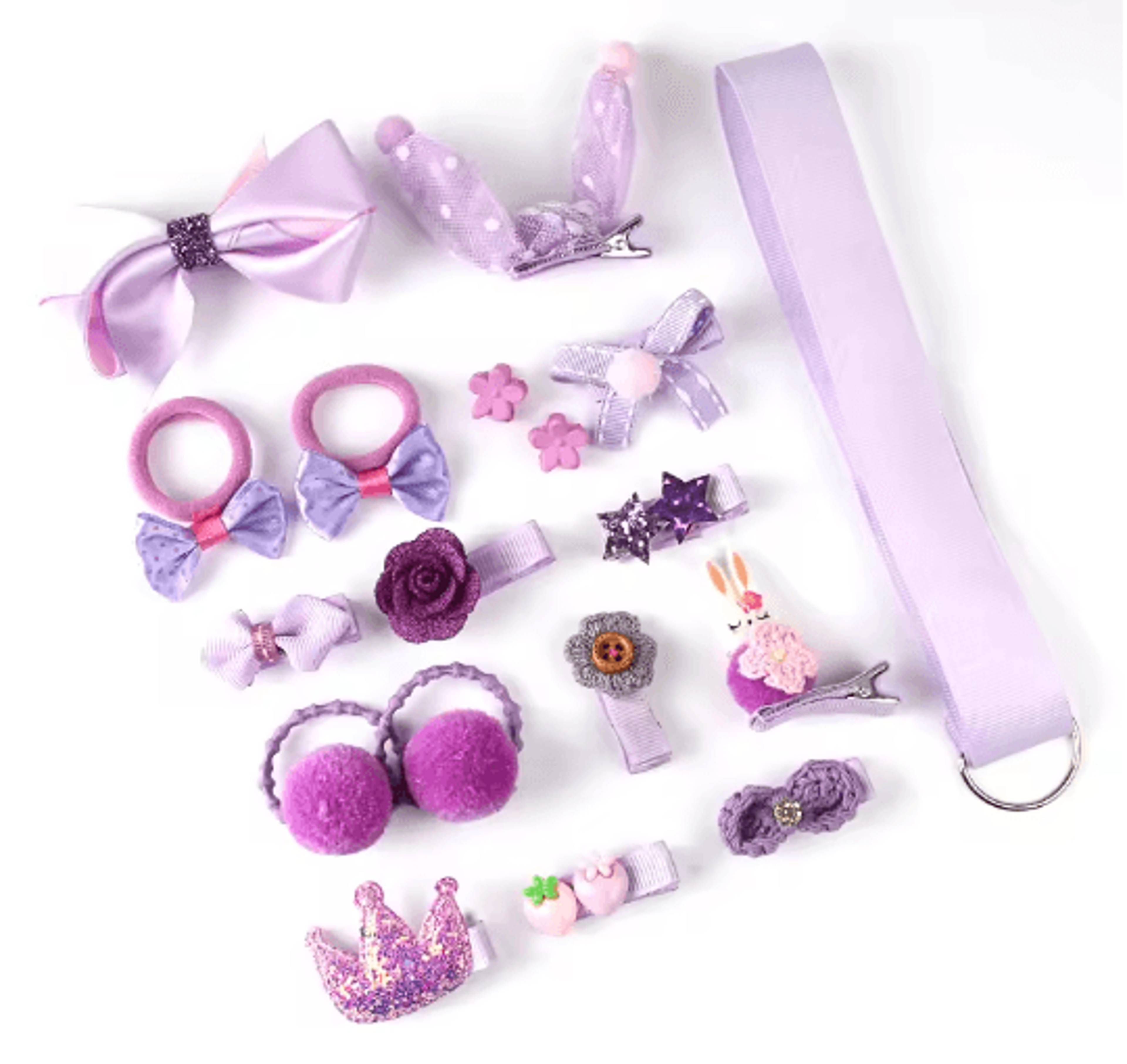 Princess Bloom 18 Piece Butterfly Hair Clips And Baby Girl Headwear Set 3
