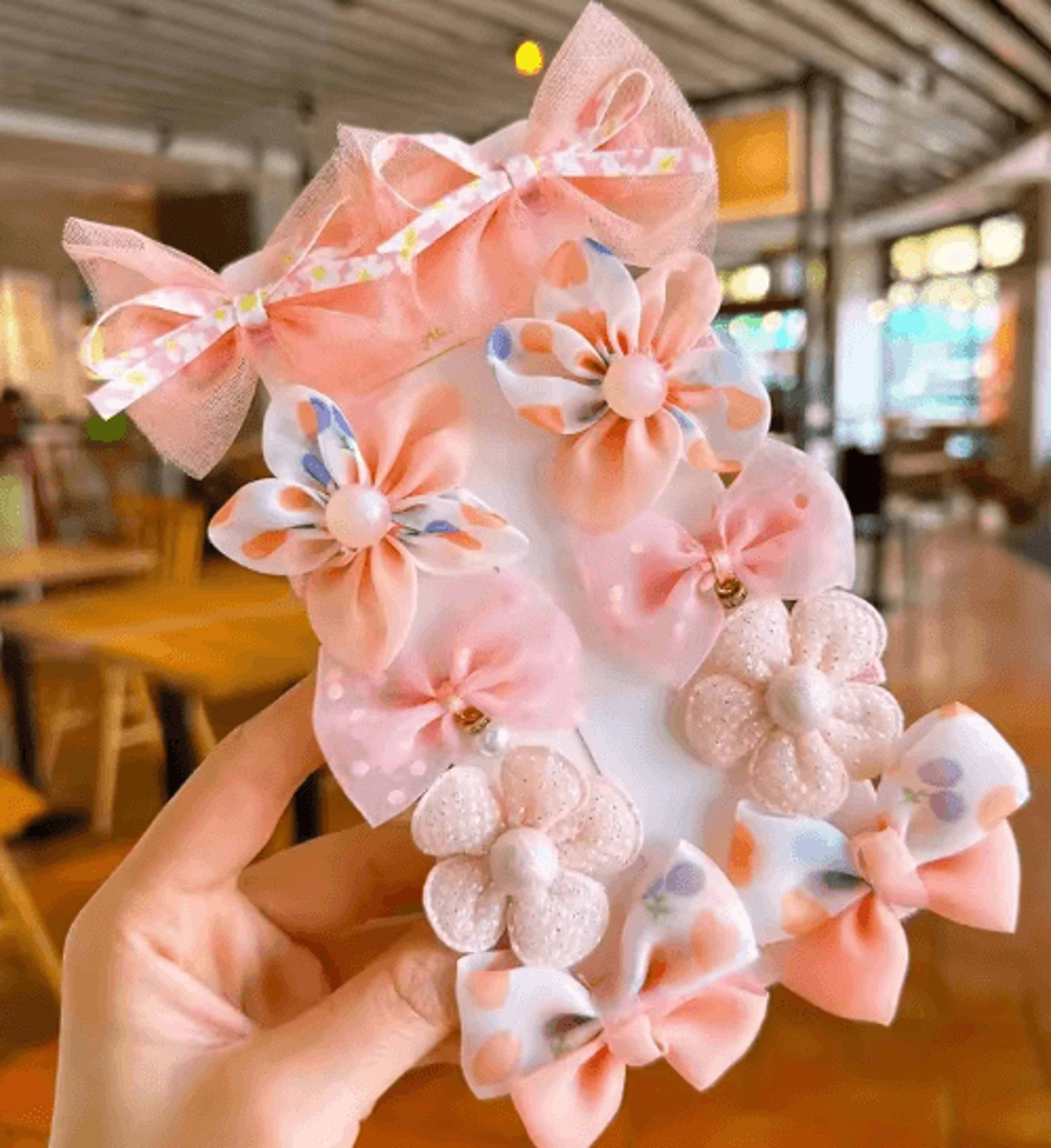 SweetCharm 10 Piece Bow Hair Clips And Hair Bands Set For Girls 6