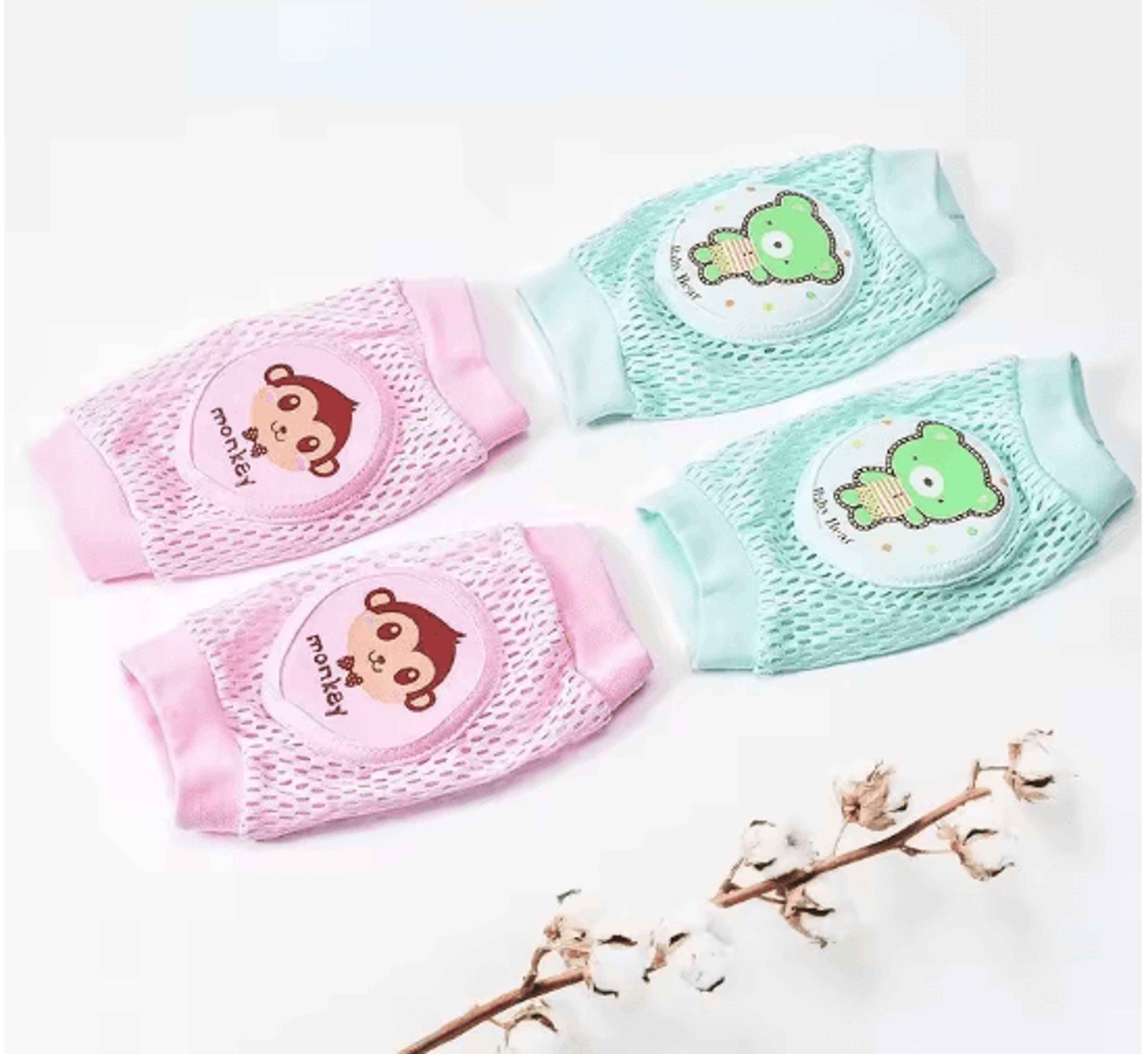 2 Pack Baby Knee Pads  Breathable Anti Slip Knee Pads For Crawling Toddlers 4