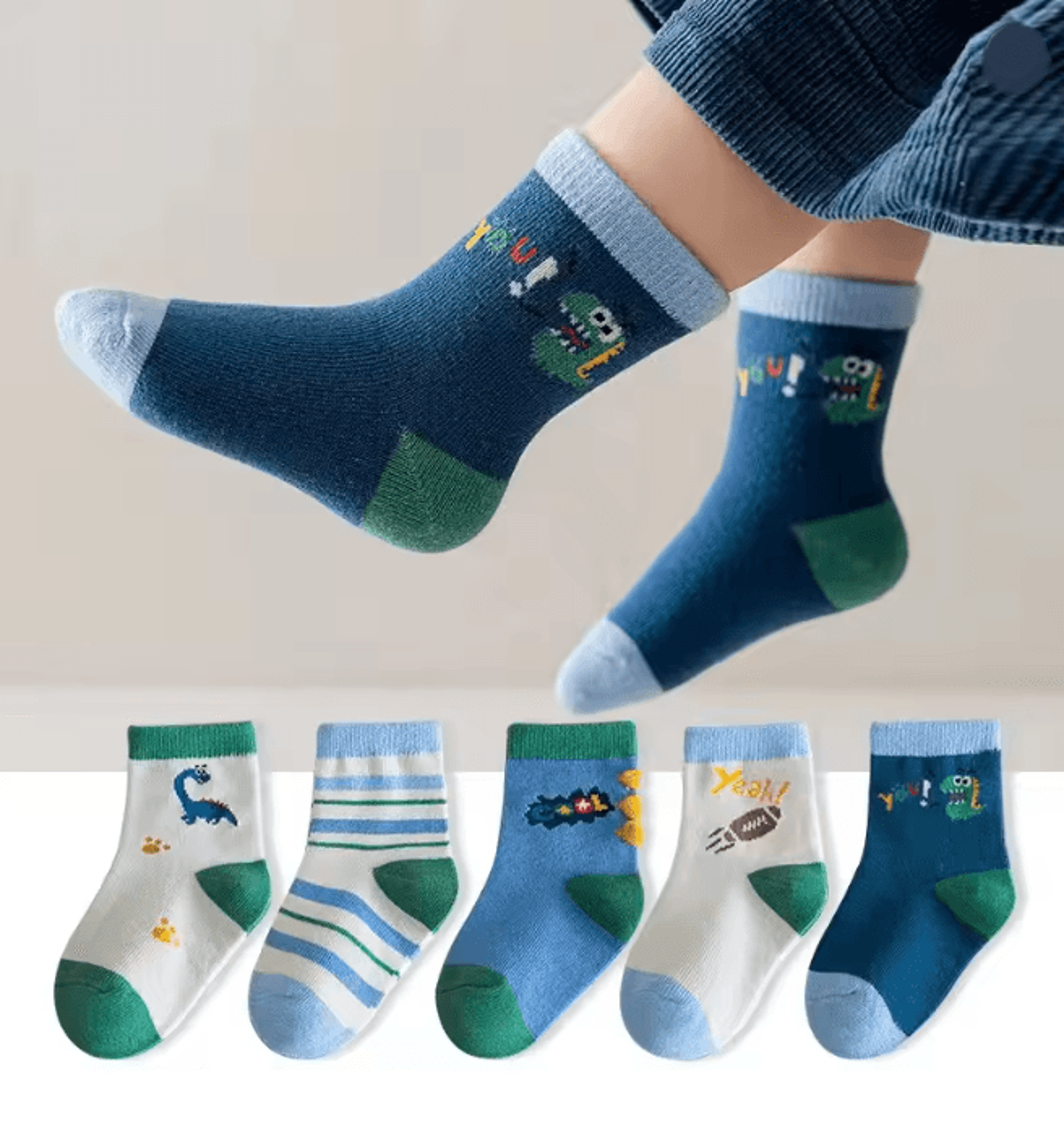 Kids Cotton Cartoon Socks 5 Pair Warm Winter Socks Set For Boys And Girls 6
