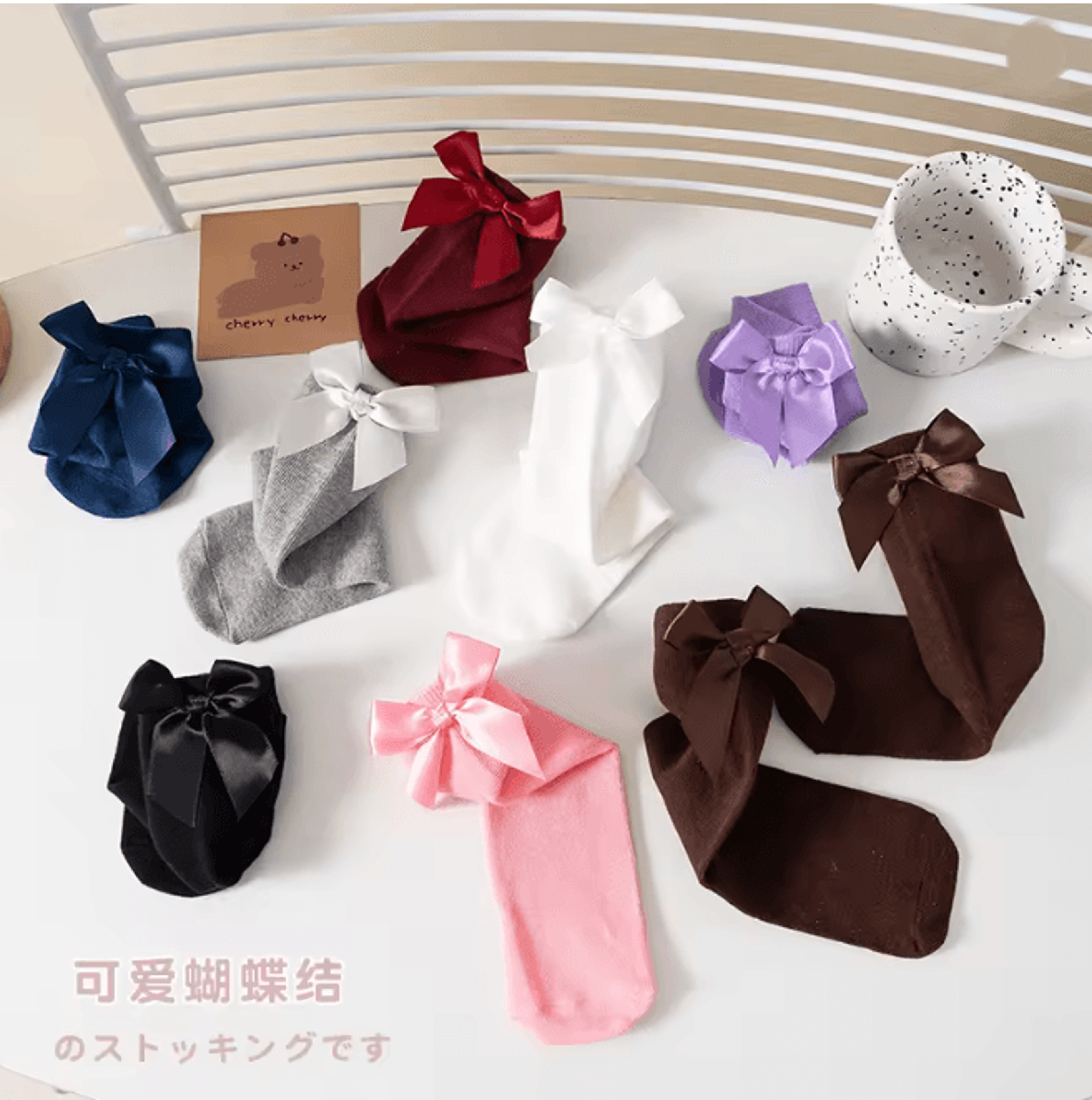 Girls Long Tube Dance Socks Solid Color Princess Student Mid Calf Socks 1
