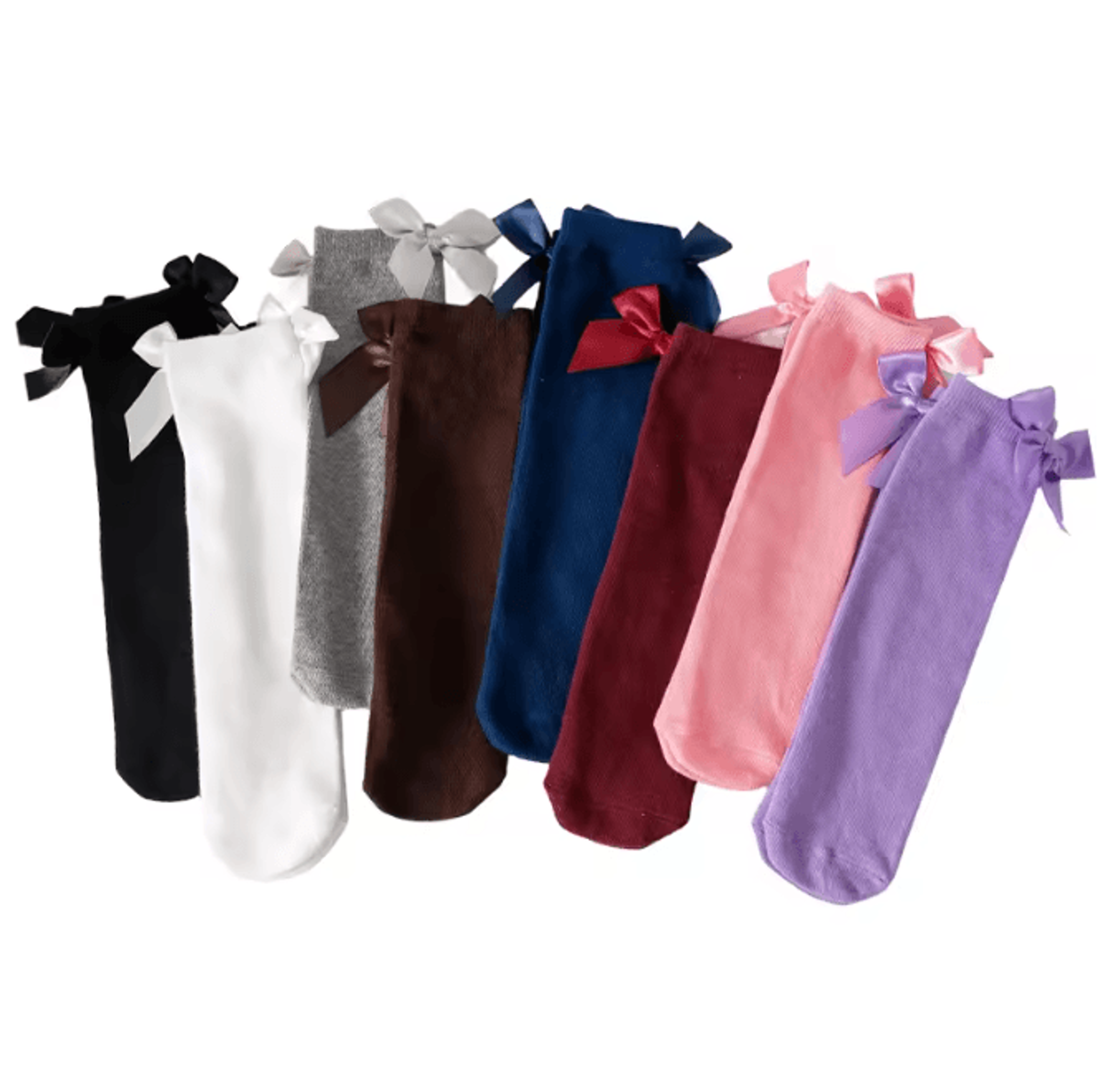 Girls Long Tube Dance Socks Solid Color Princess Student Mid Calf Socks 2