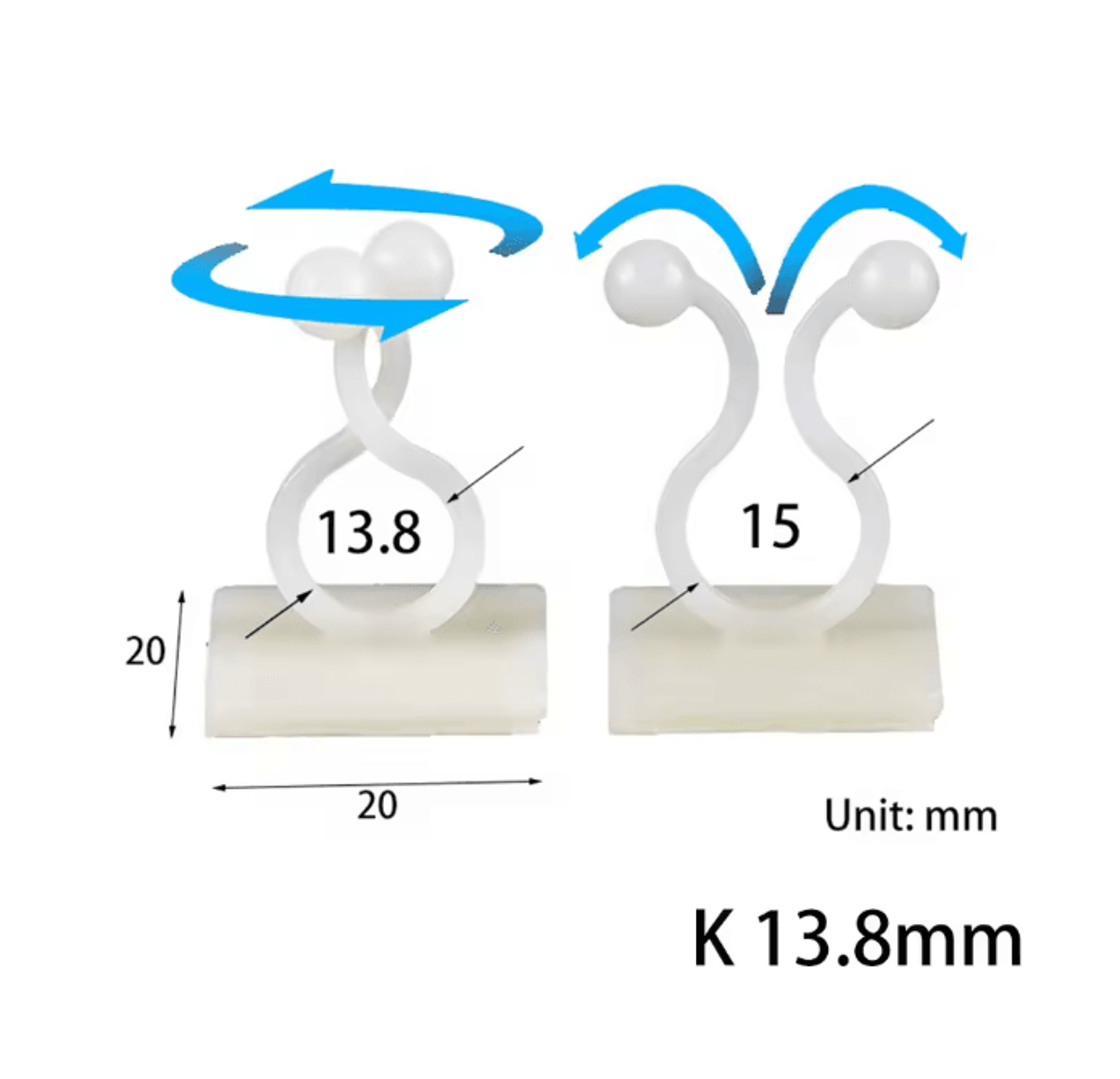 10 Pack USB Cable Organizer Clips Desktop Charger Cord Holders 16