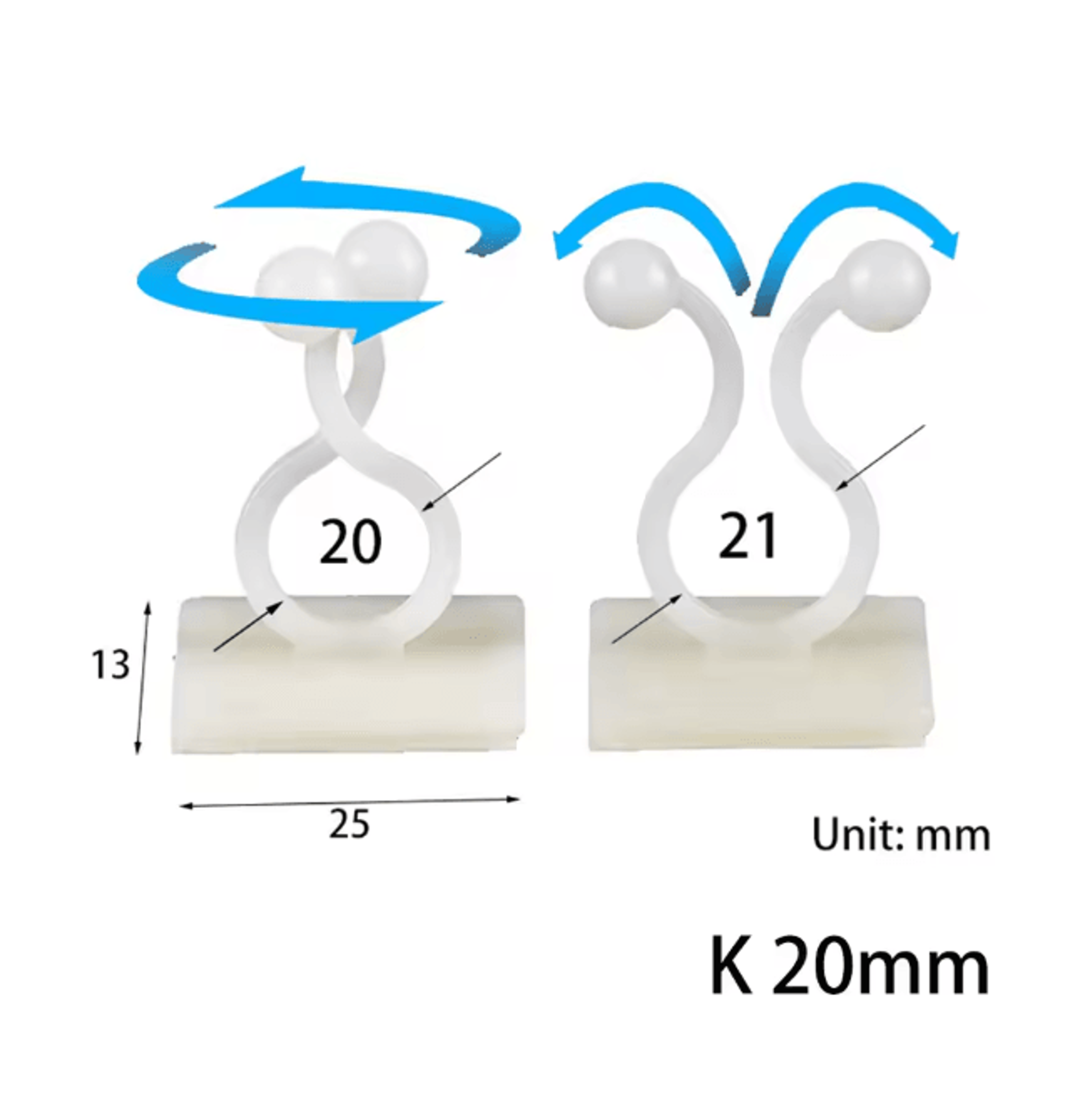 10 Pack USB Cable Organizer Clips Desktop Charger Cord Holders 18