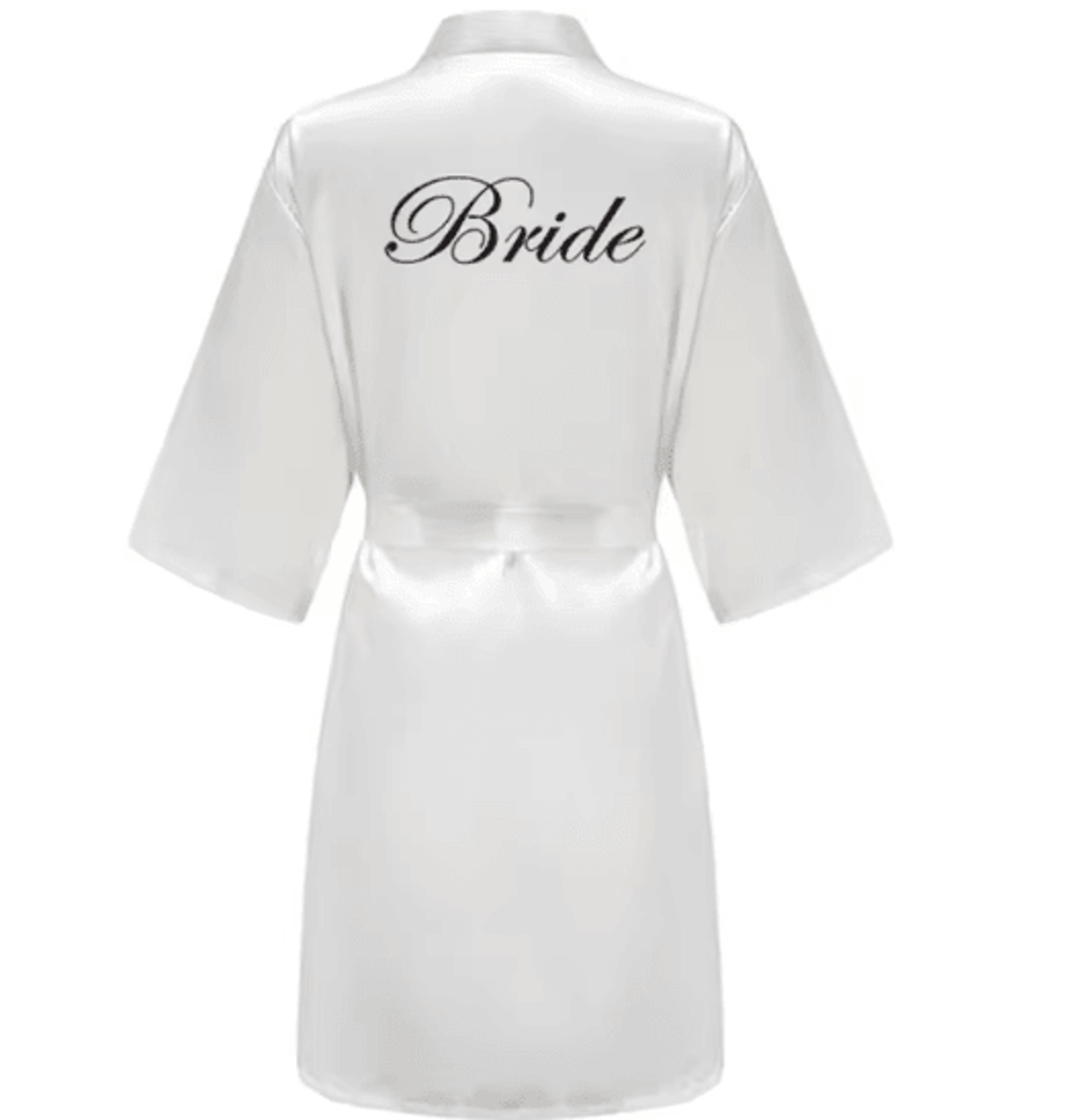 Personalized Satin Bridal Party Robe With Gold Lettering 2