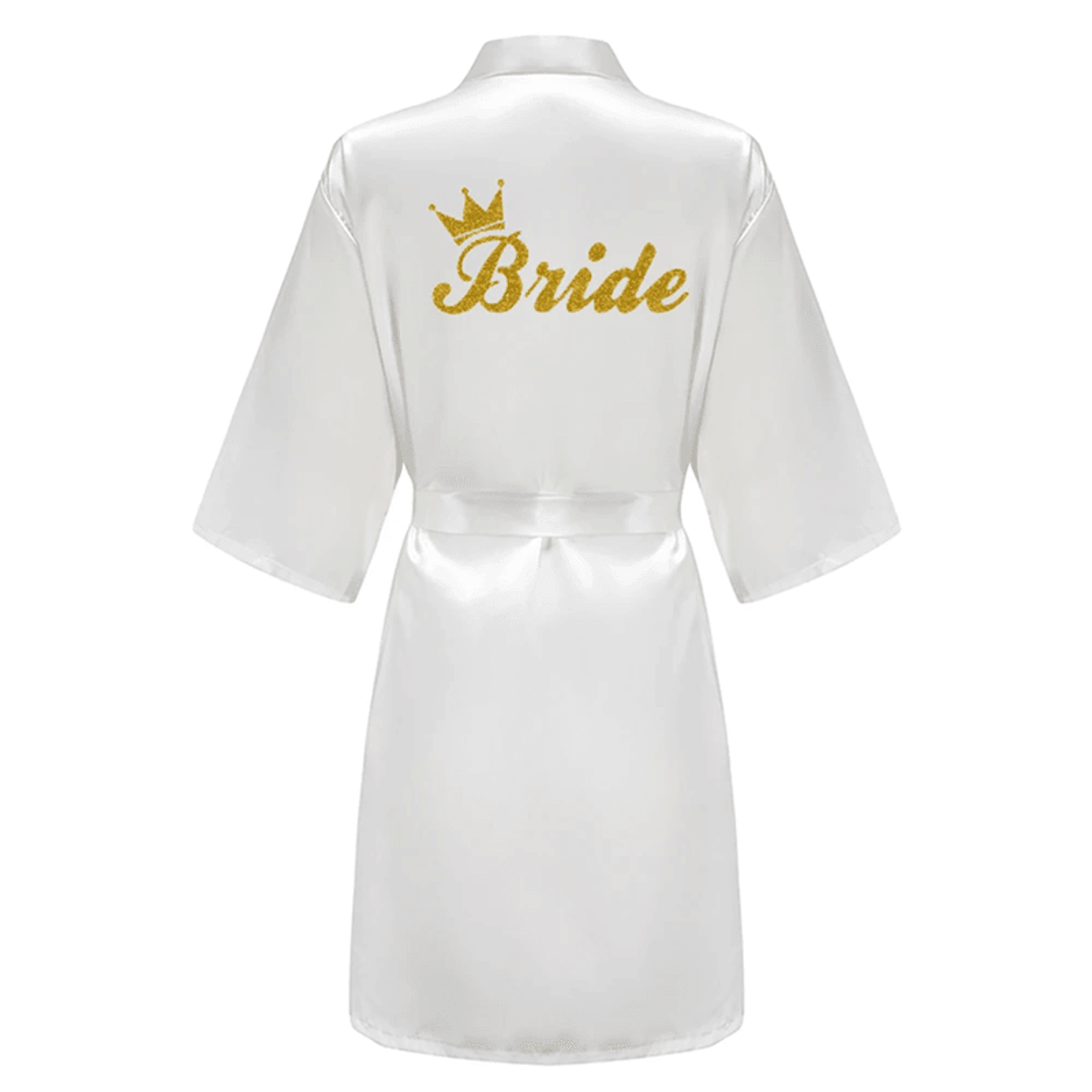 Satin Bridal Party Robe For Bride And Bridesmaids Short Silk Kimono 7