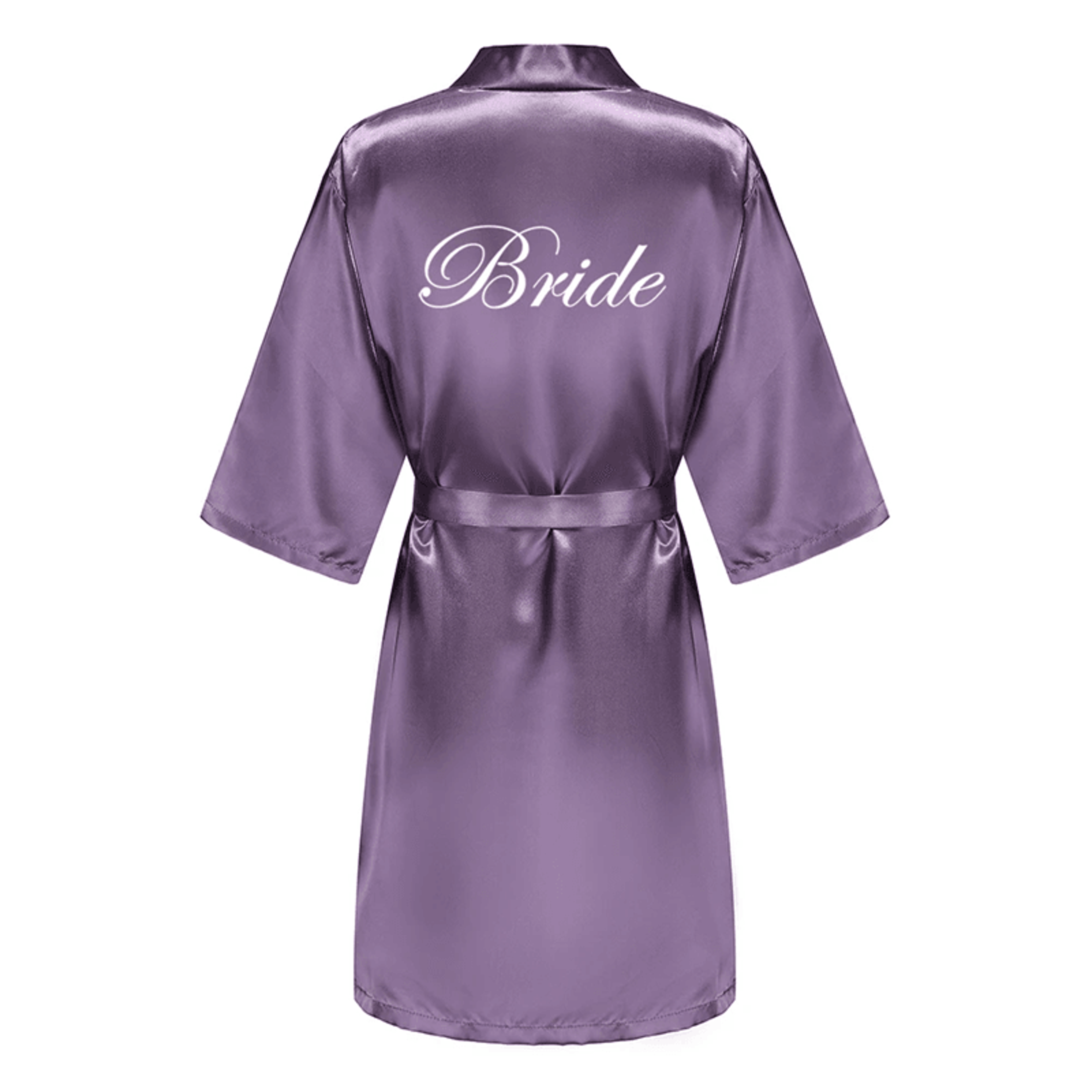 Satin Bridal Party Robe For Bride And Bridesmaids Short Silk Kimono 8