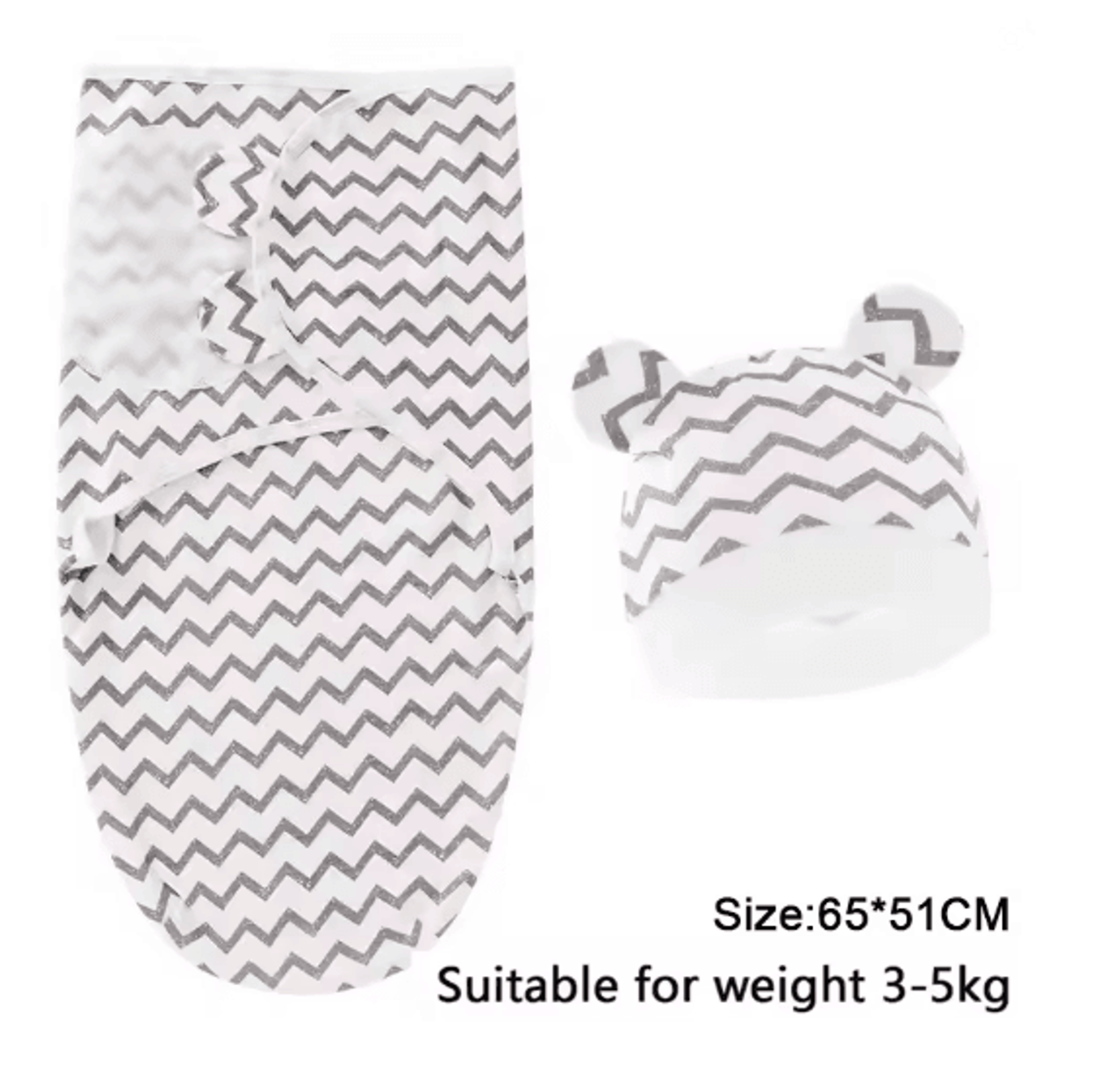Baby Swaddle Blanket And Hat Set Soft Cotton Newborn Wrap For 0 To 6 Months 12