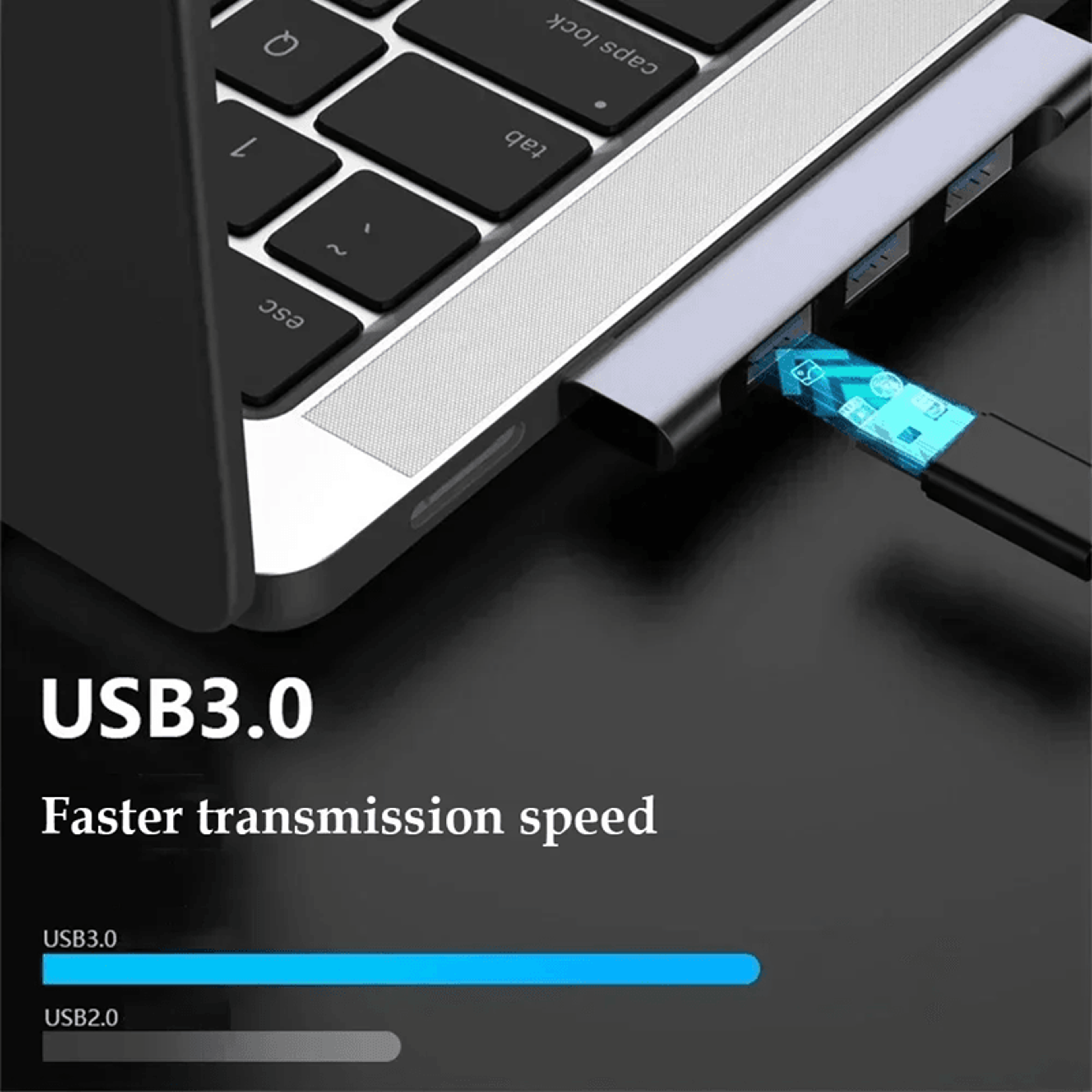 4 Port USB 30 Hub High Speed Type C Splitter For PC And Laptop 1