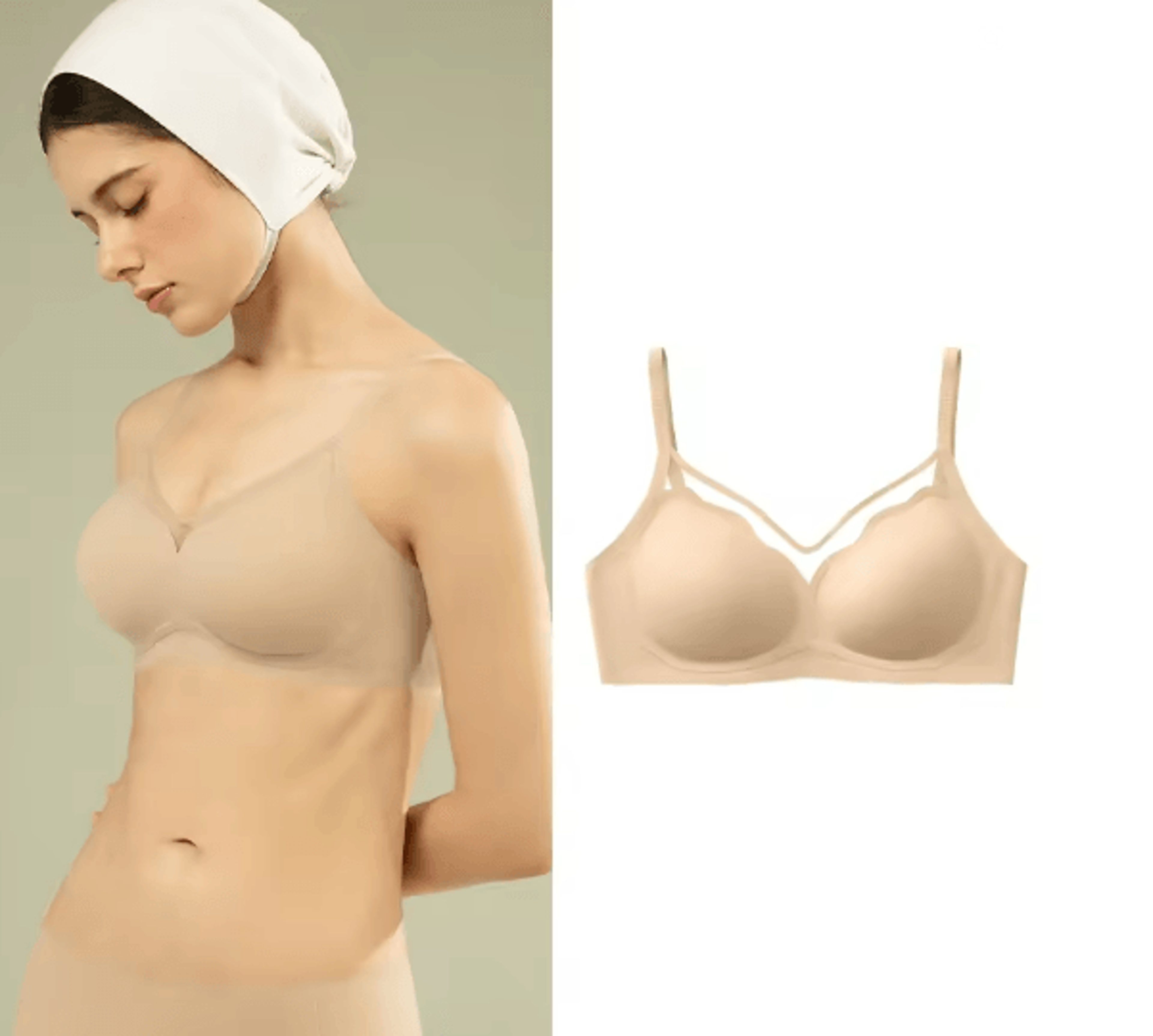 SUJIIN Seamless Push Up Bra Wireless Supportive Everyday Bralette 3