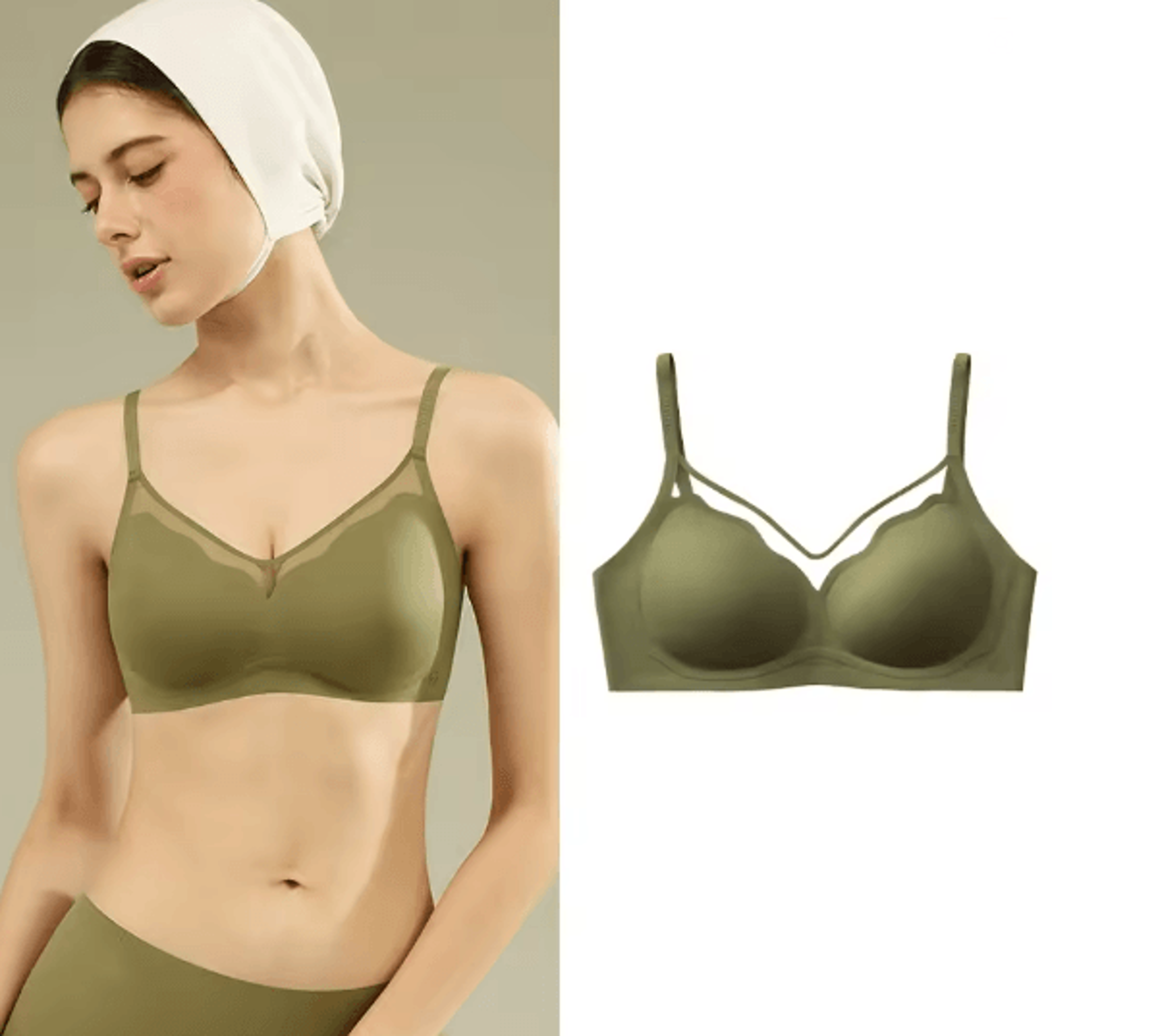 SUJIIN Seamless Push Up Bra Wireless Supportive Everyday Bralette 6