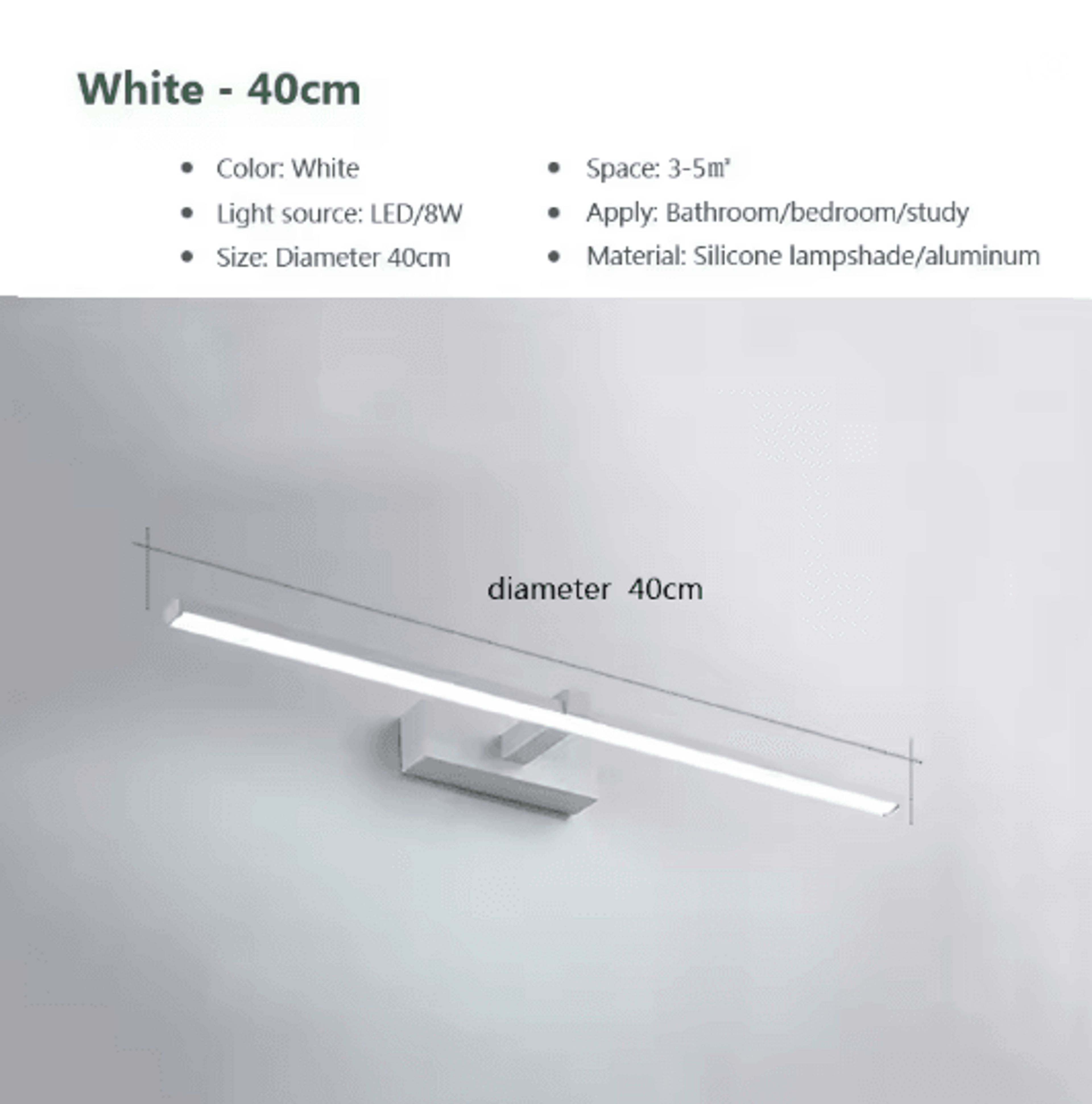 Waterproof LED Mirror Light Modern Bathroom Wall Lamp For Makeup 3