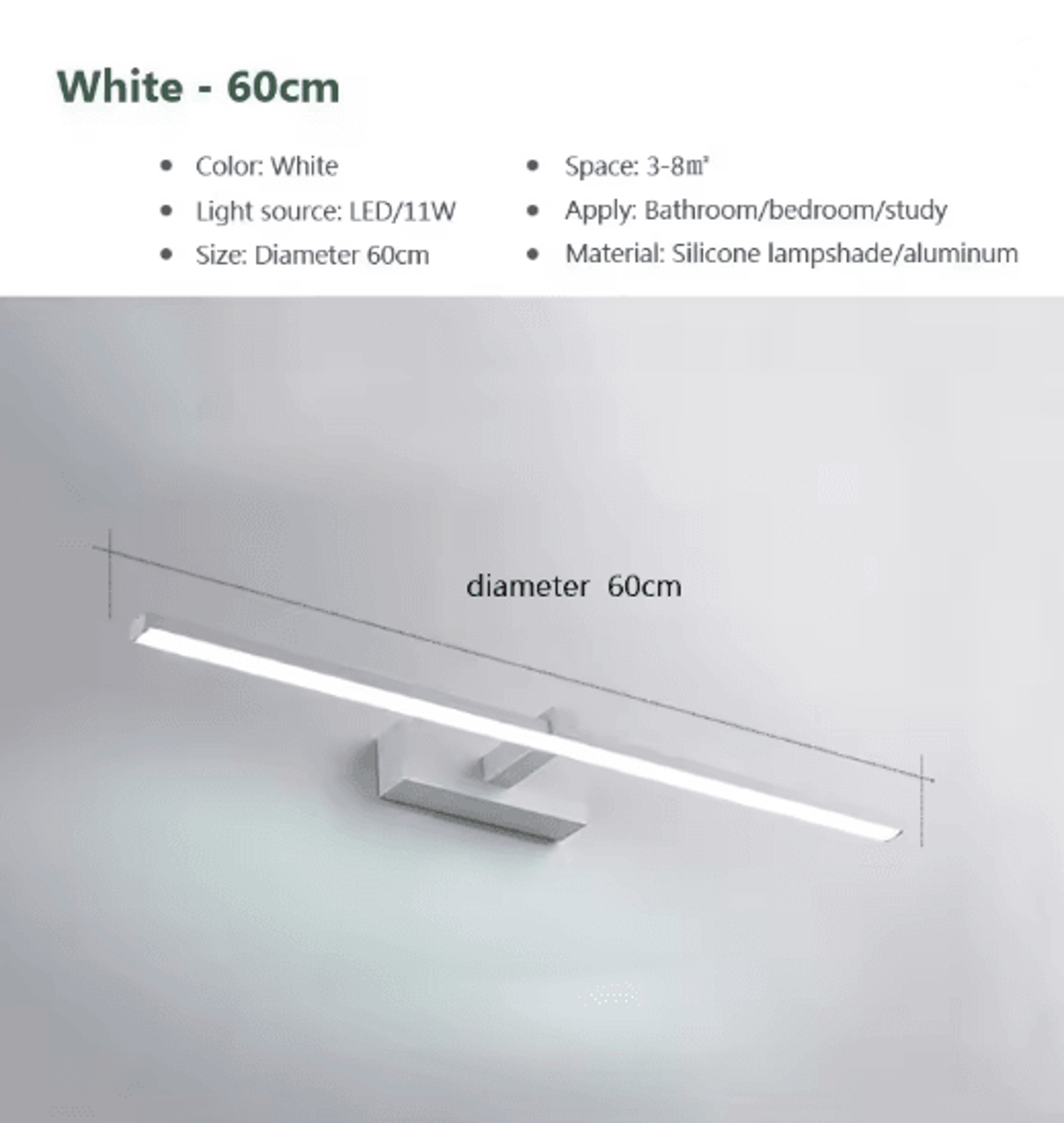 Waterproof LED Mirror Light Modern Bathroom Wall Lamp For Makeup 5