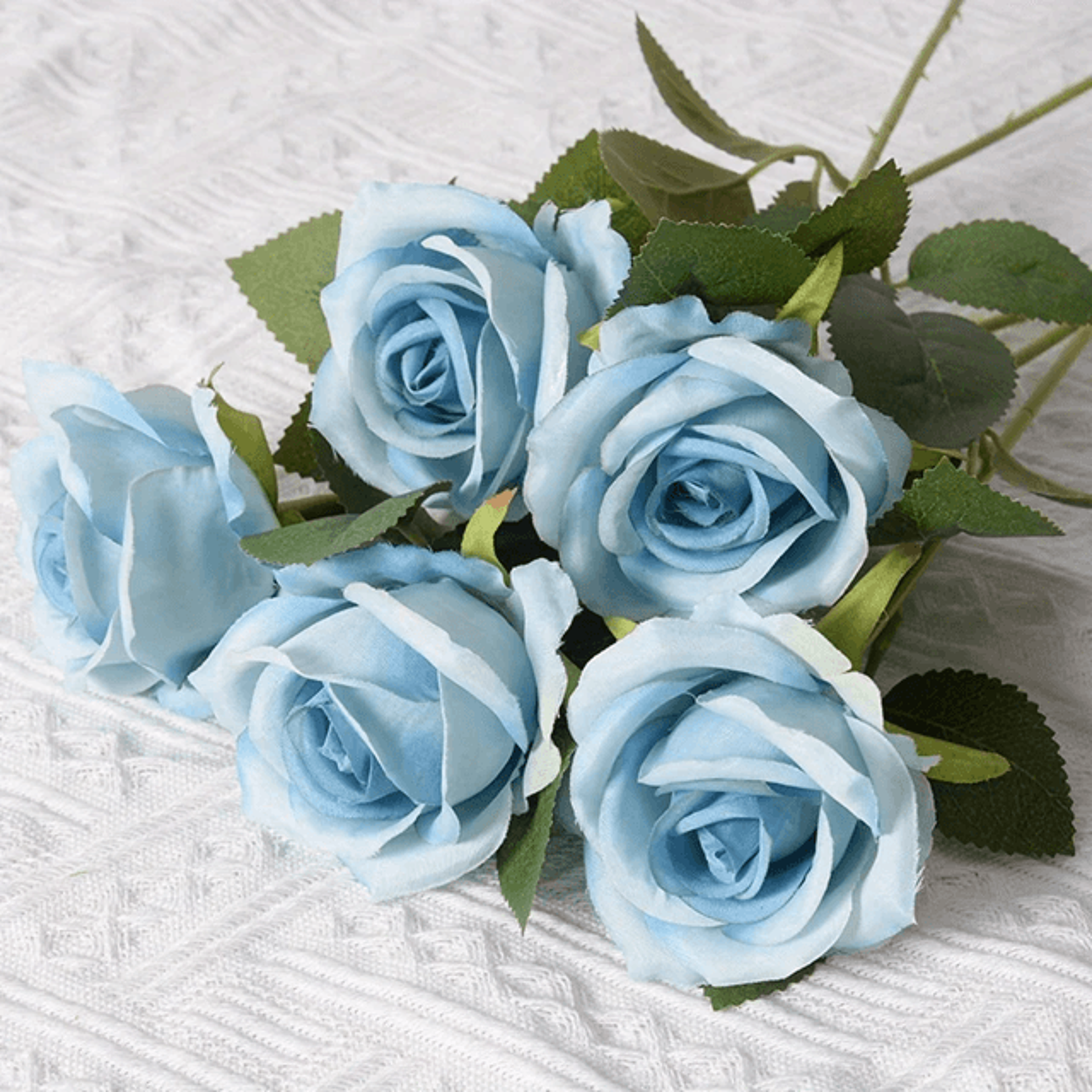 12 Piece Realistic Artificial Rose Bouquet For Wedding And Home Decor 4