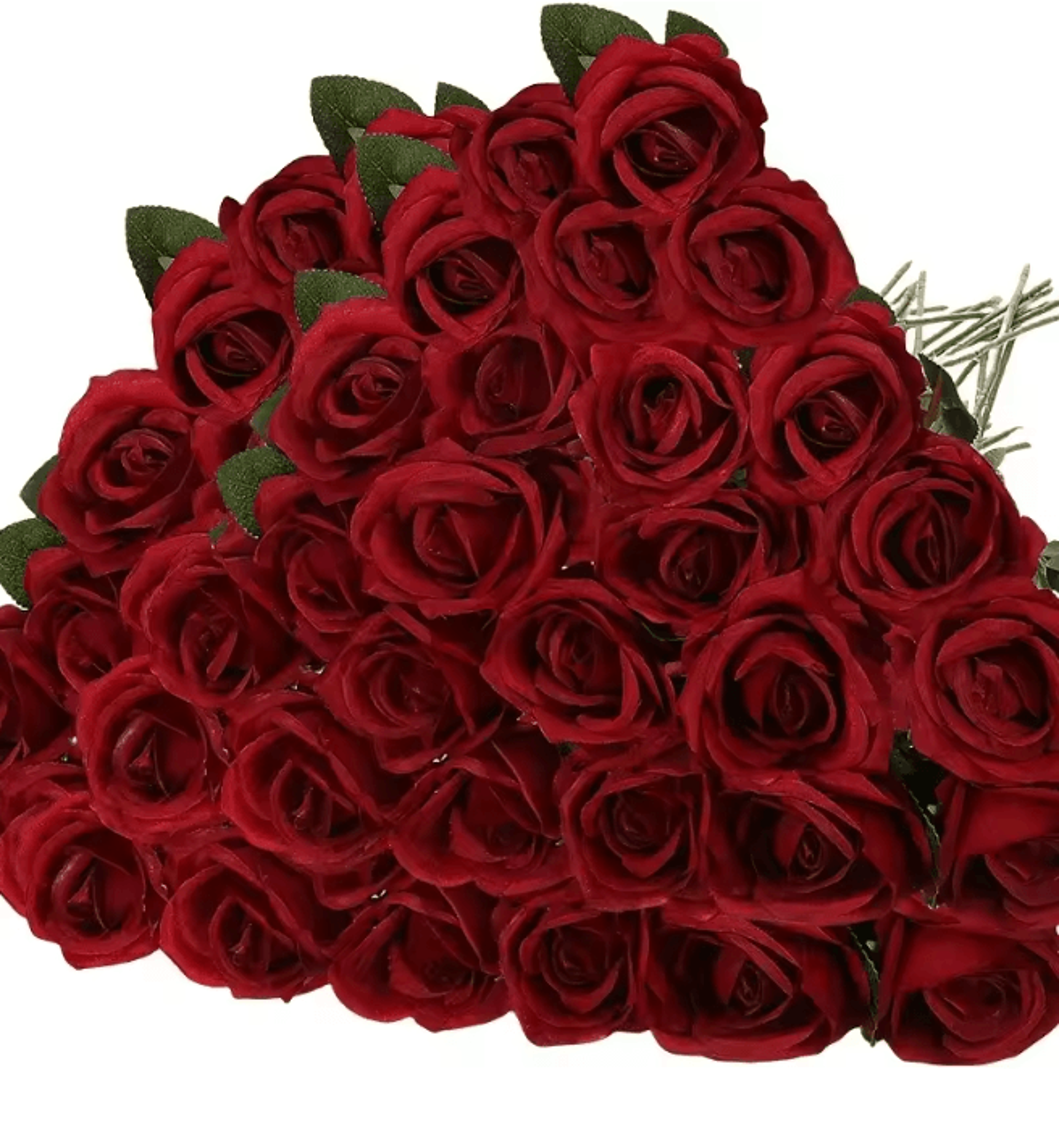 50 Piece Real Touch Artificial Roses Velvet Fake Rose Flowers For DIY Wedding Decor 5