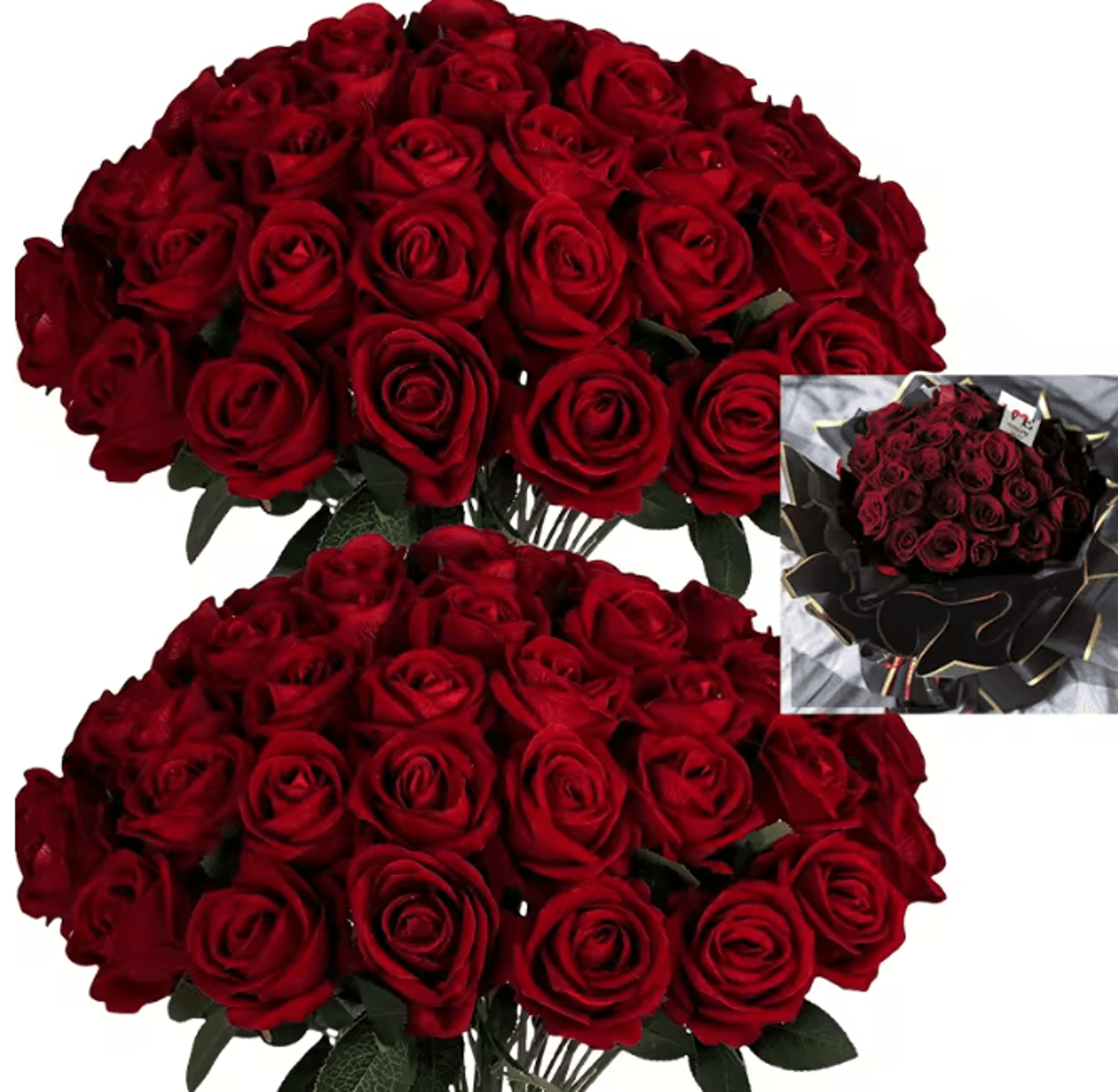 50 Piece Real Touch Artificial Roses Velvet Fake Rose Flowers For DIY Wedding Decor 11