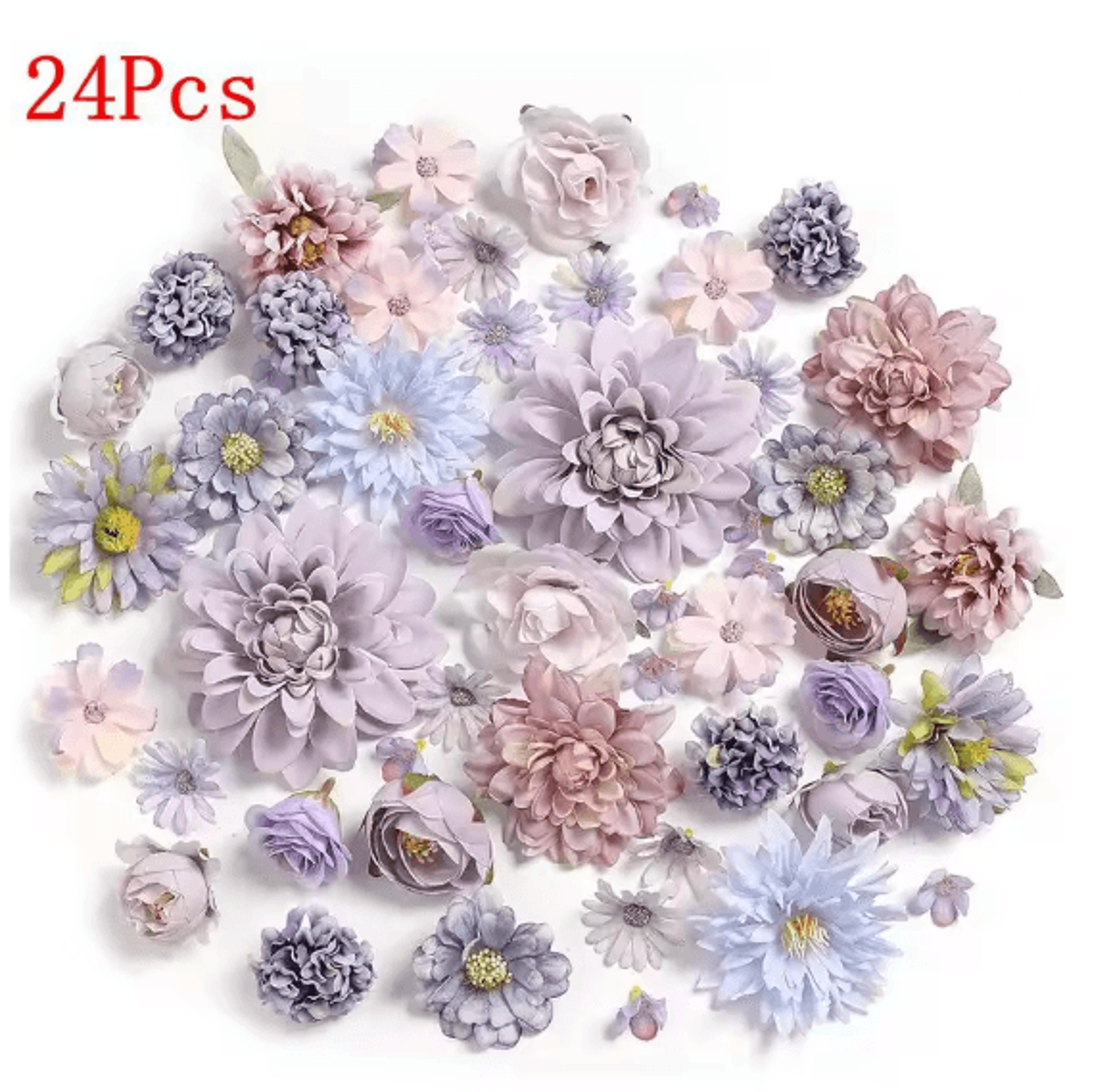 24 Piece Artificial Dahlia Flower Heads For DIY Wedding And Party Decor 2