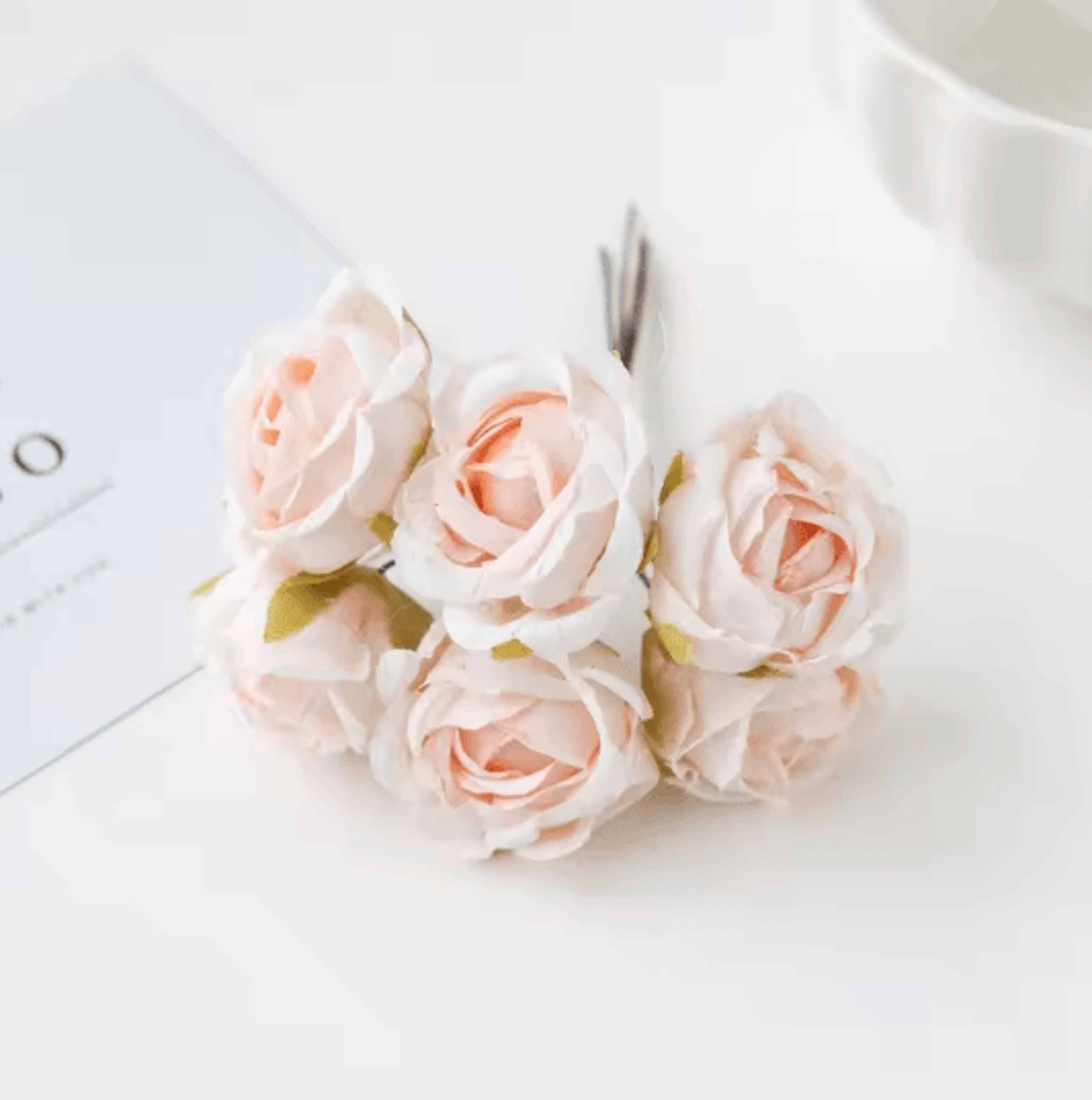 Silk Tea Rose Artificial Flower Stem For Wedding And Home Decor 10