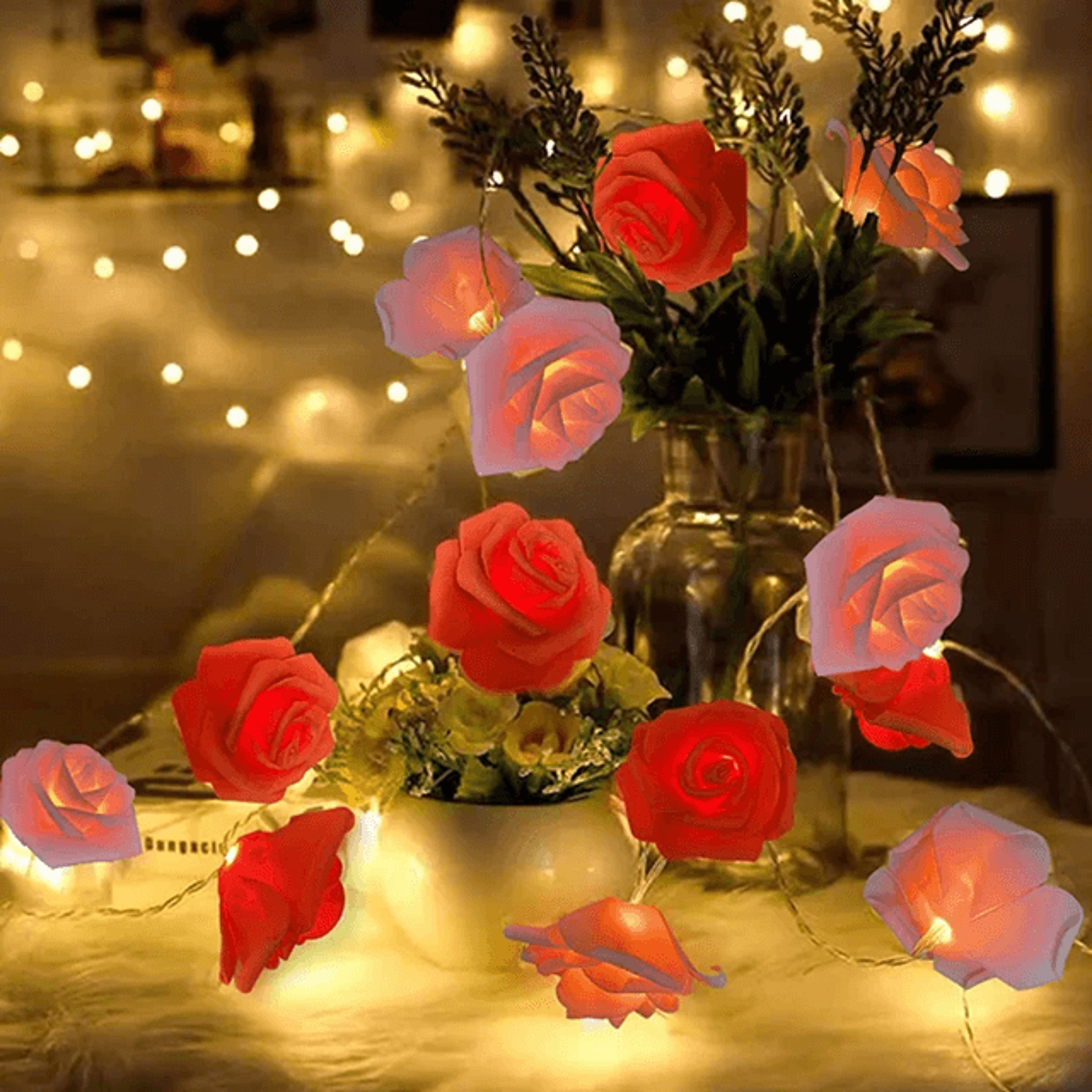 3M LED Rose Fairy Lights For Bedroom Wedding And Garden Decor 1