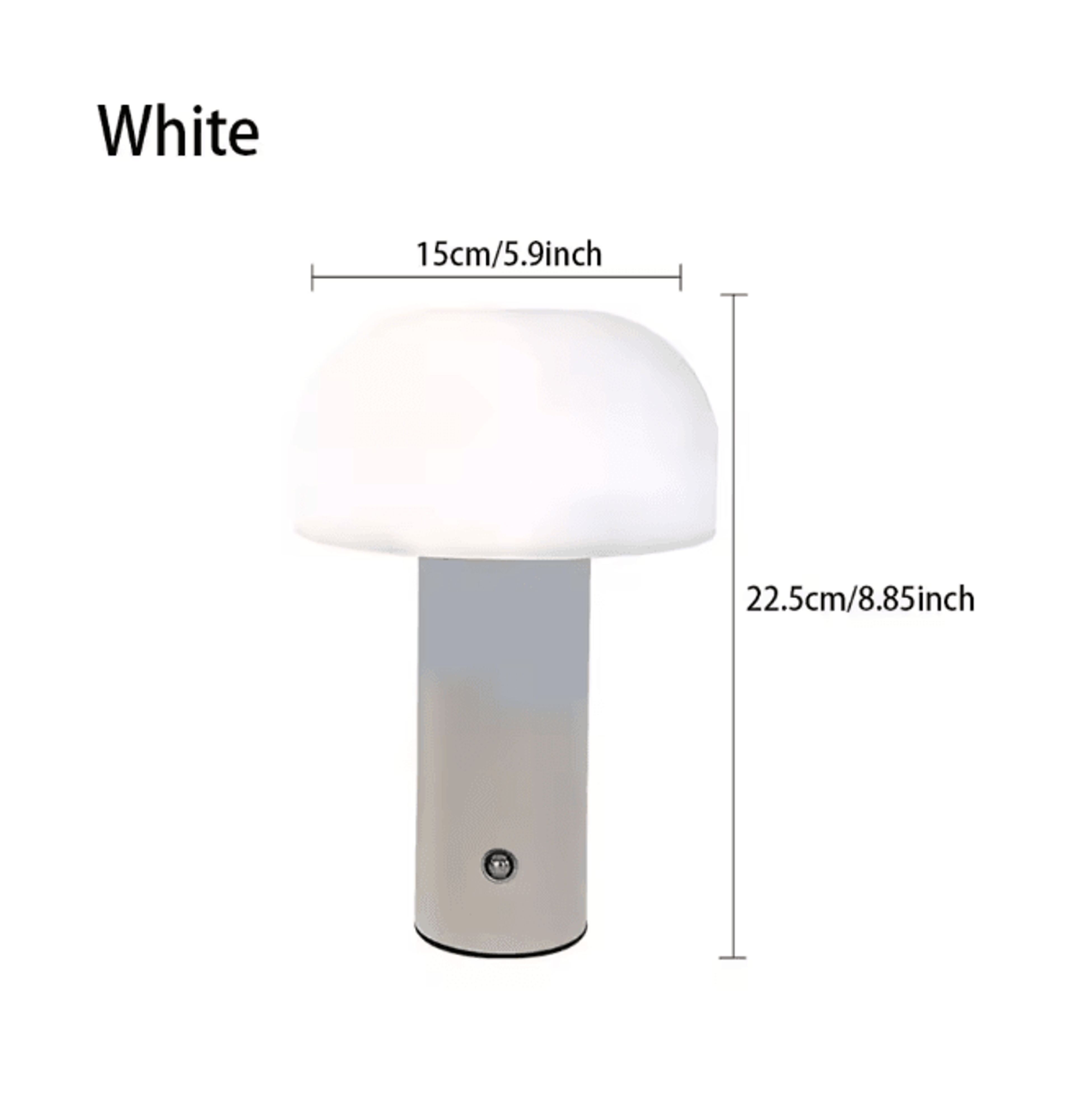 Rechargeable LED Mushroom Table Lamp With 3 Color Dimming 4