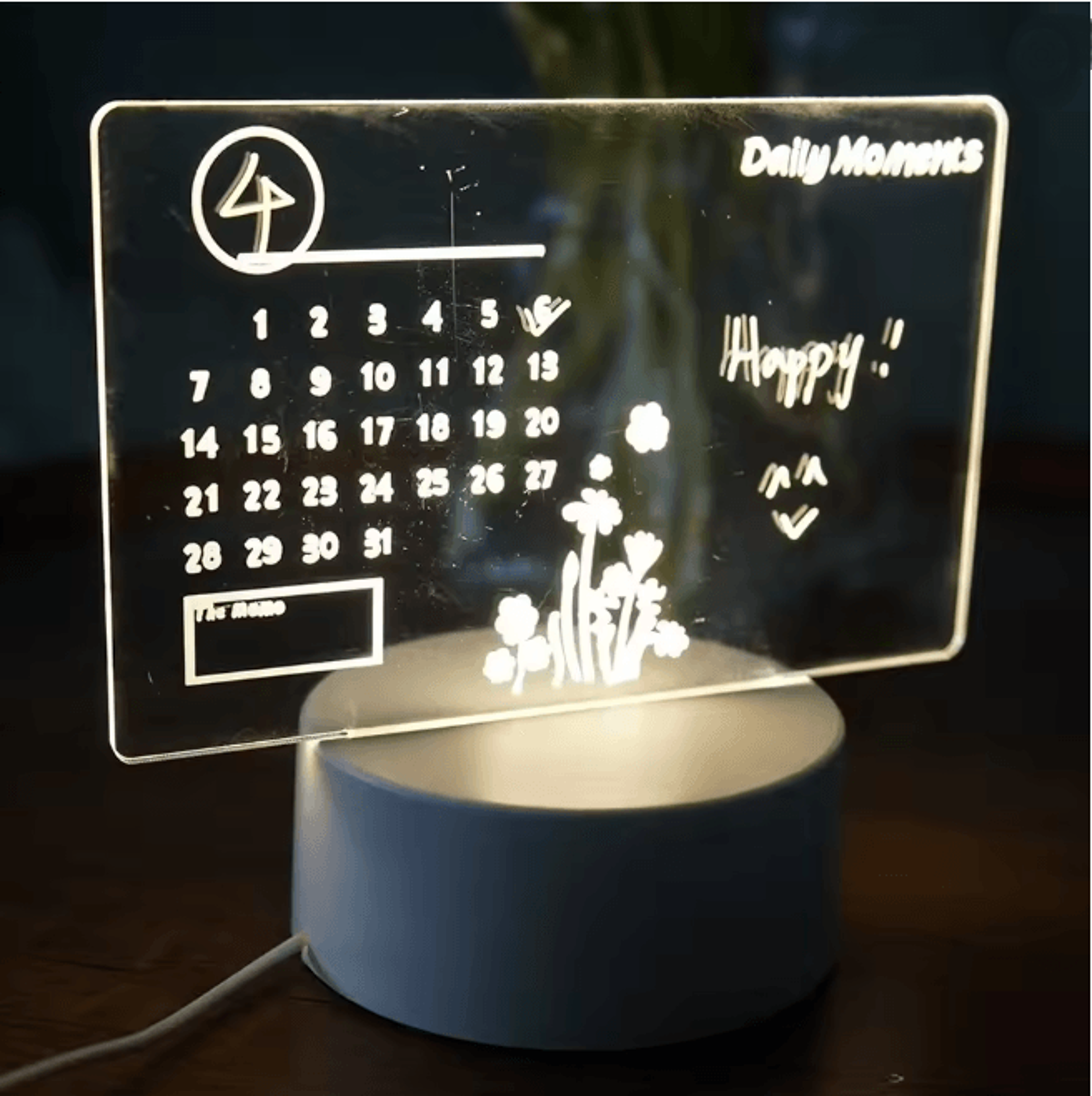 LED Handwritten Message Board Night Light USB Rechargeable Rewritable Note Lampde 4