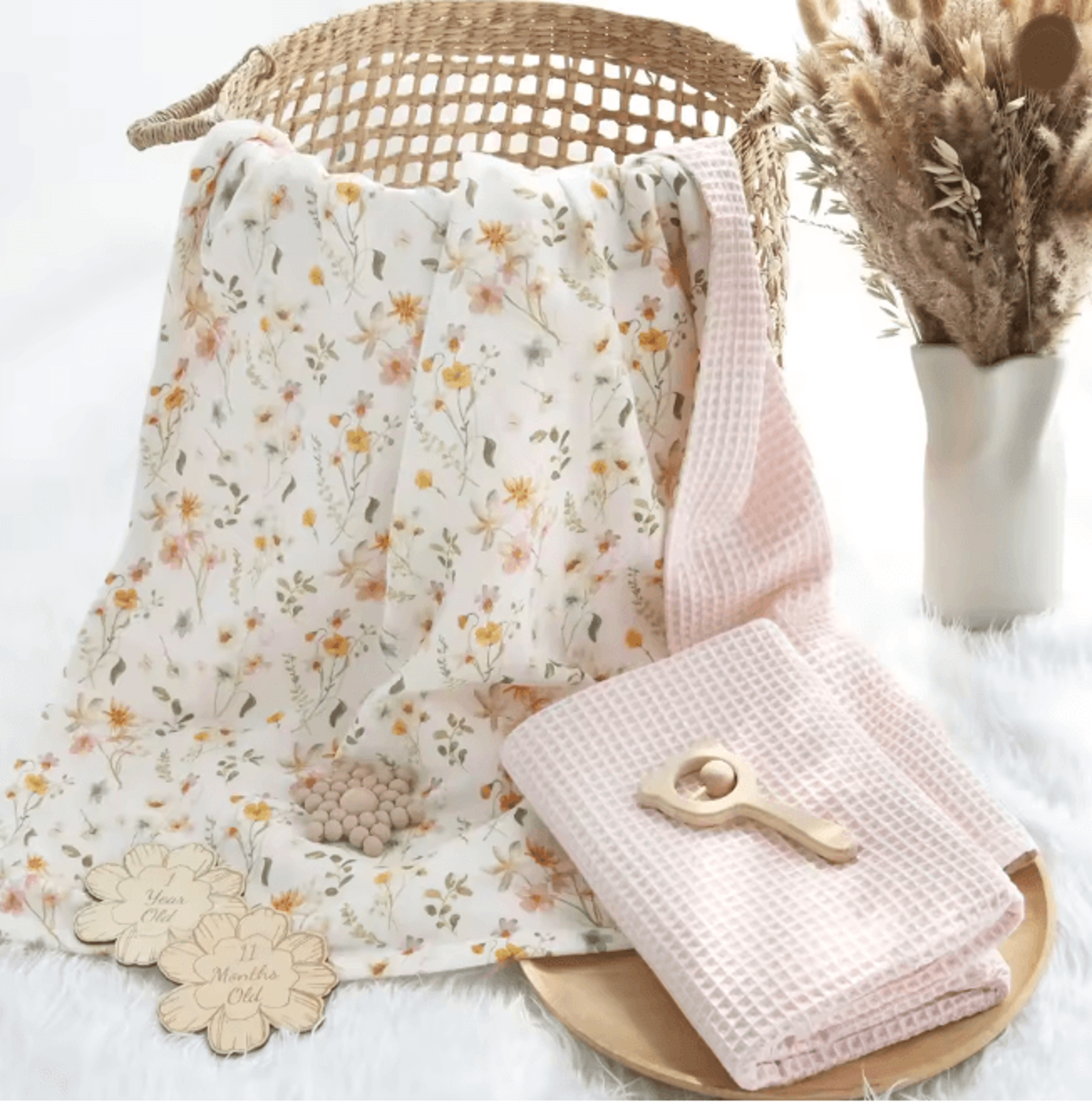 BambooCotton Muslin Swaddle Blanket Super Soft Newborn Wrap 1