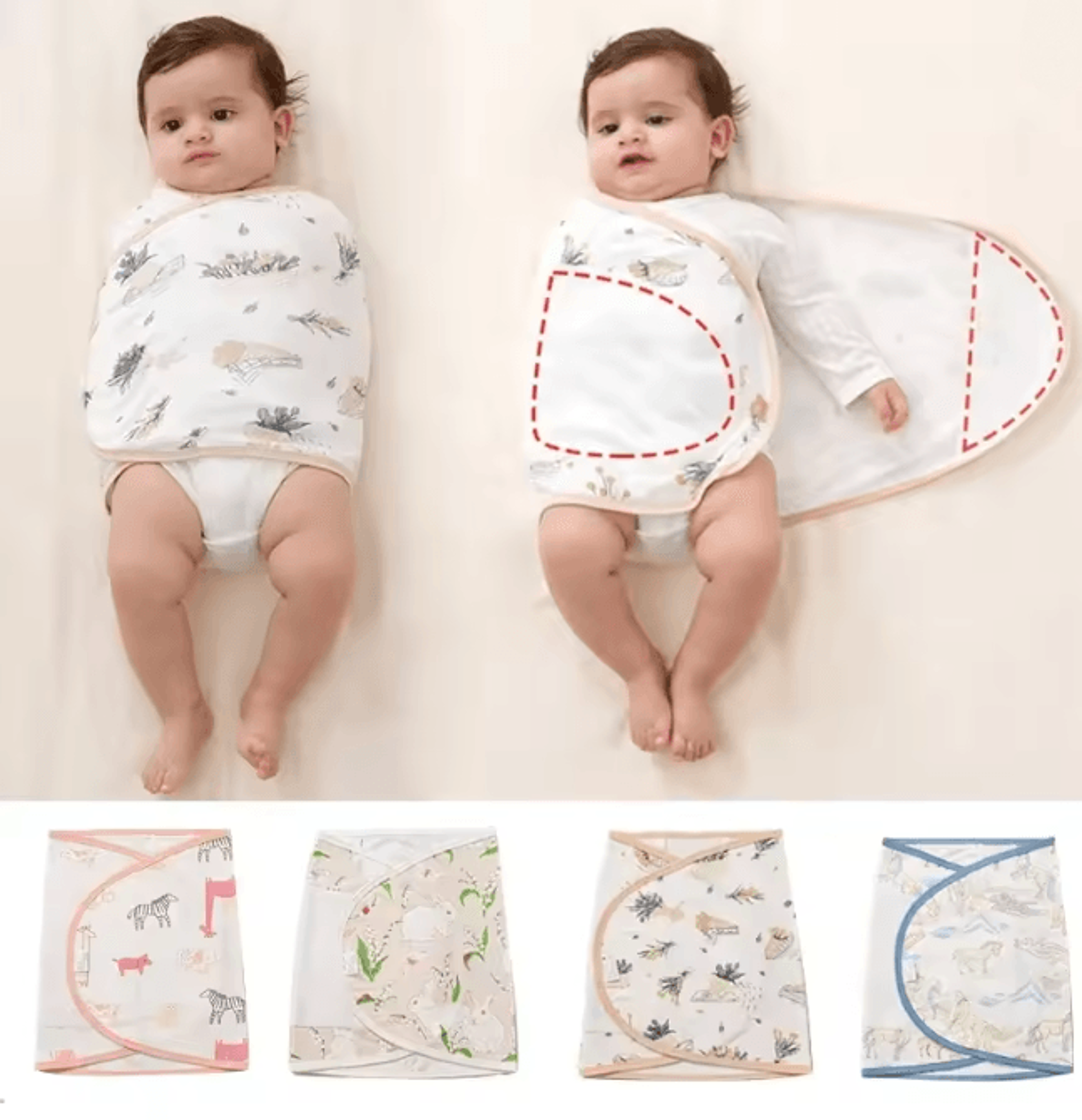 CalmNest Anti Startle Baby Swaddle Wrap Cotton Muslin Blanket 0