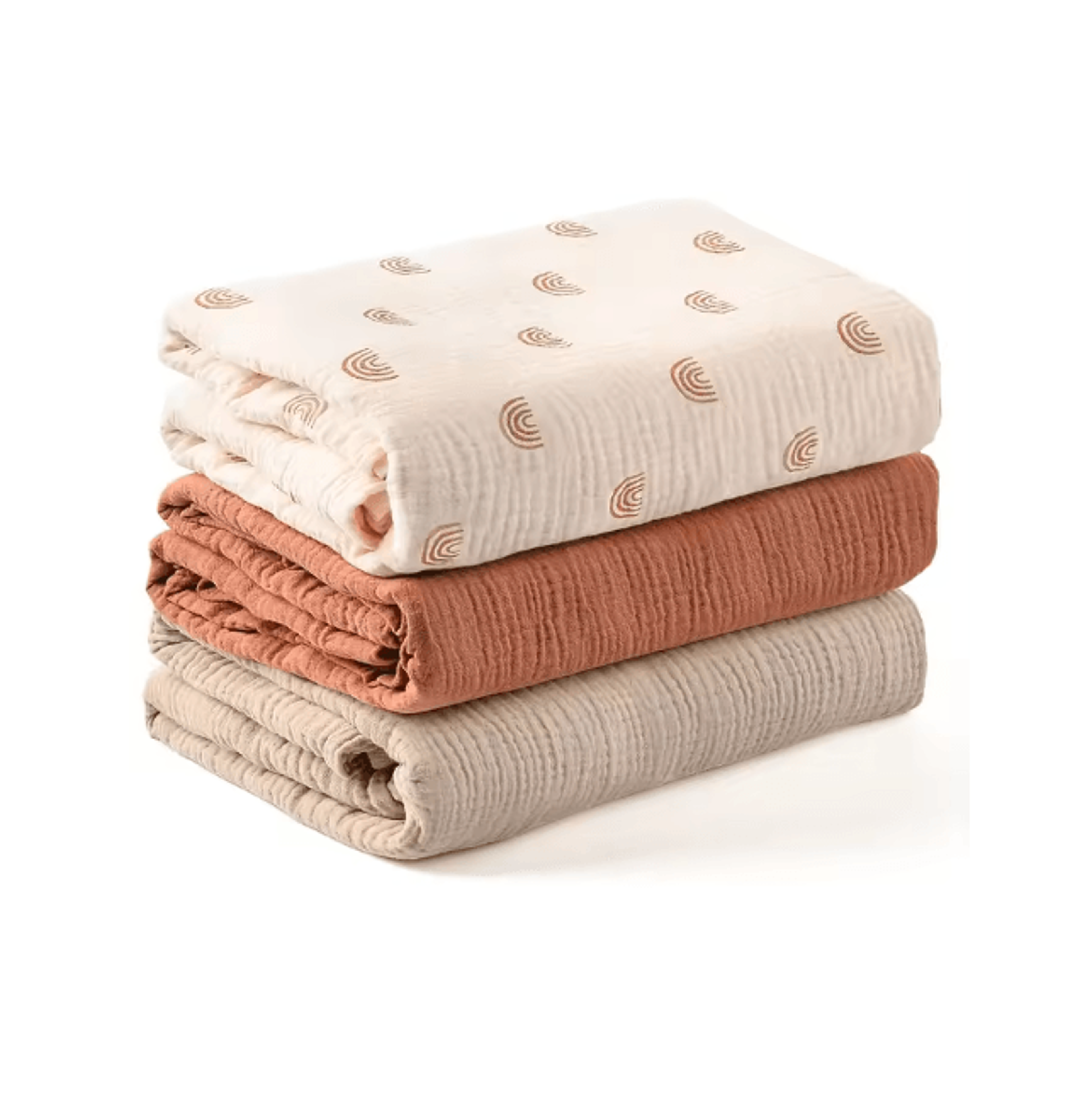 PureComfort 3 Pack Muslin Swaddle Blankets Soft Breathable Receiving Set 3