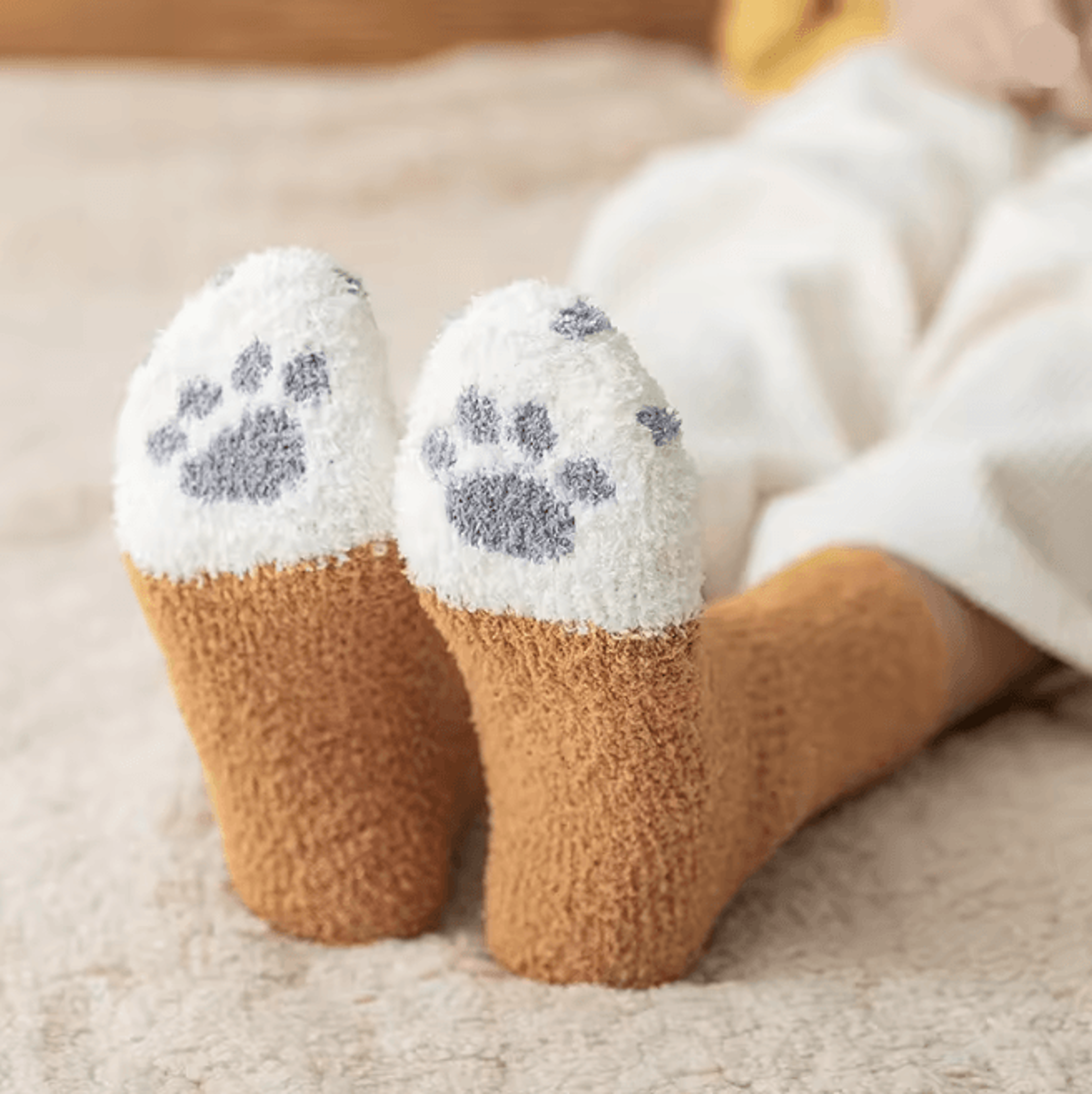CozyPaws Women Winter Fuzzy Cat Paw Socks 2