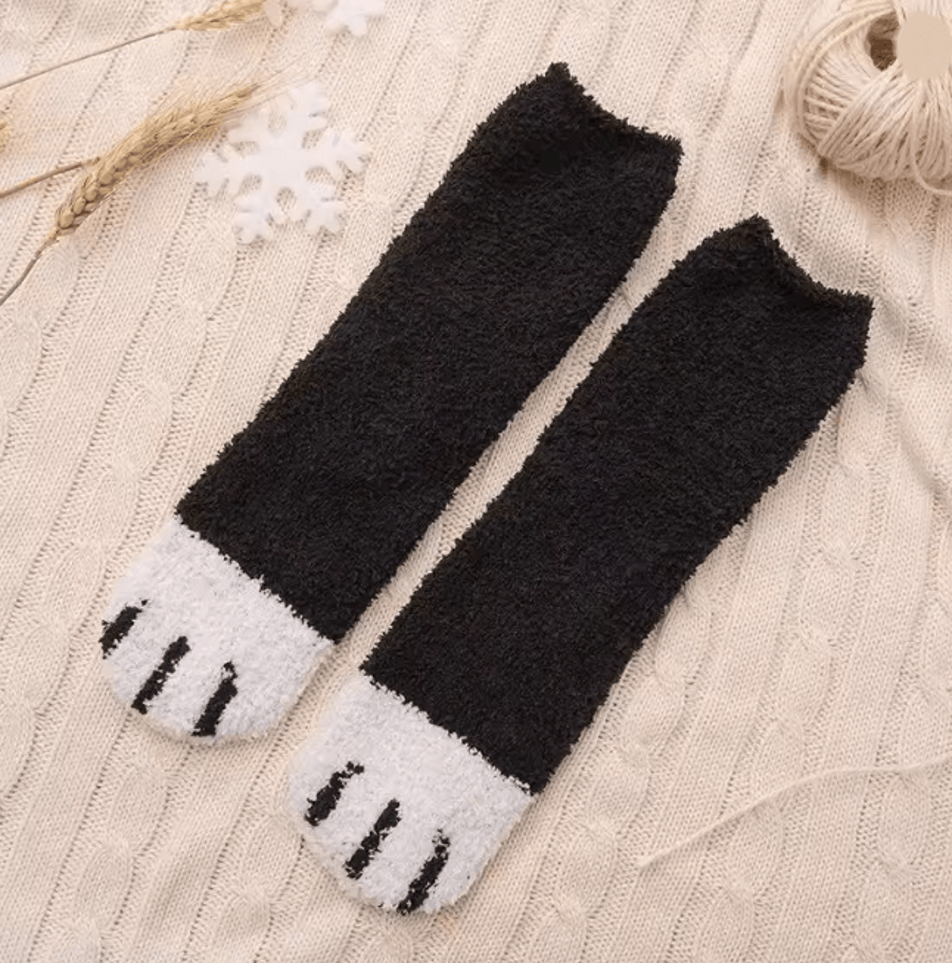 CozyPaws Women Winter Fuzzy Cat Paw Socks 4