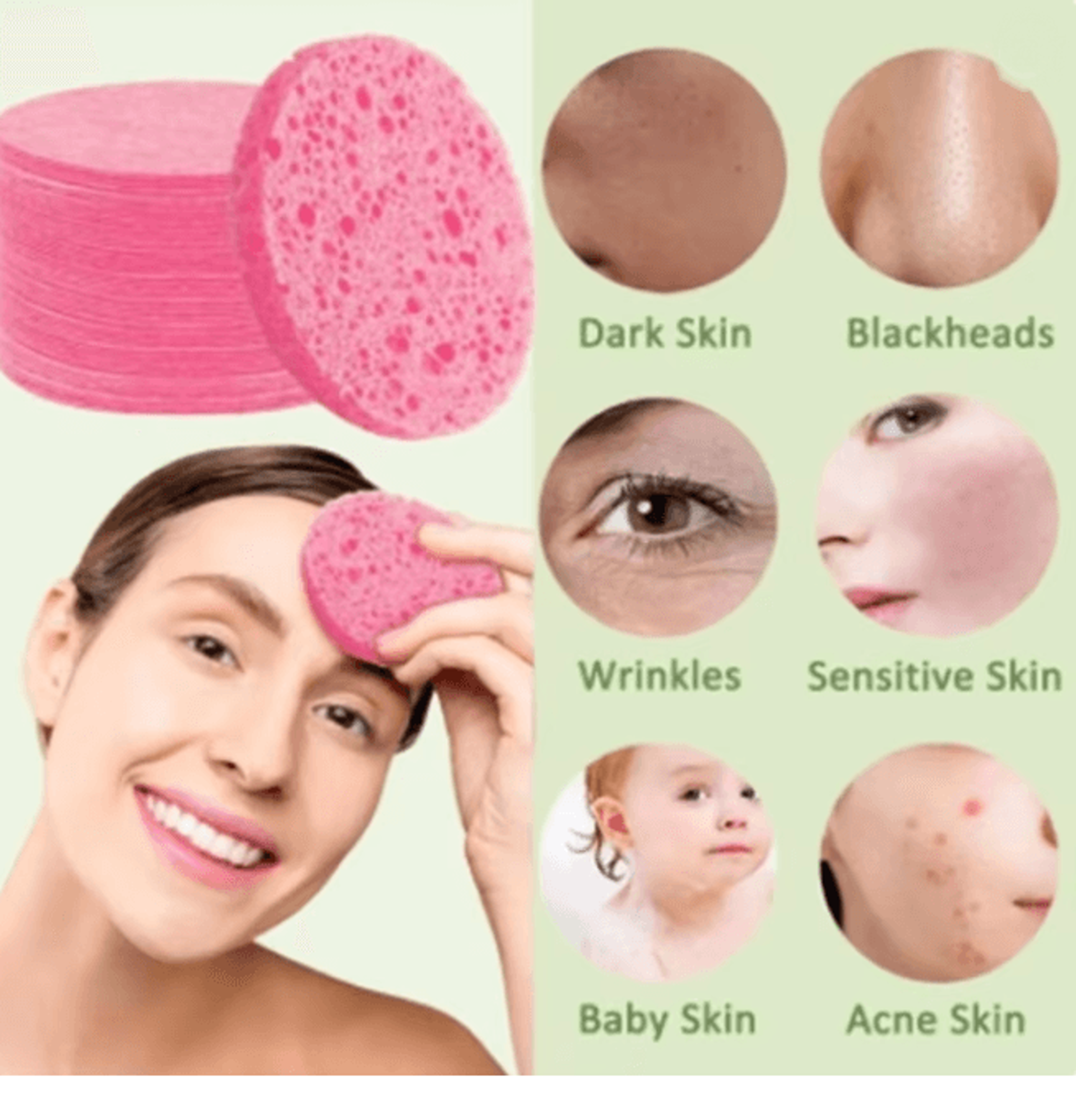 PureFoam Natural Wood Pulp Face Cleansing Sponge Set 3