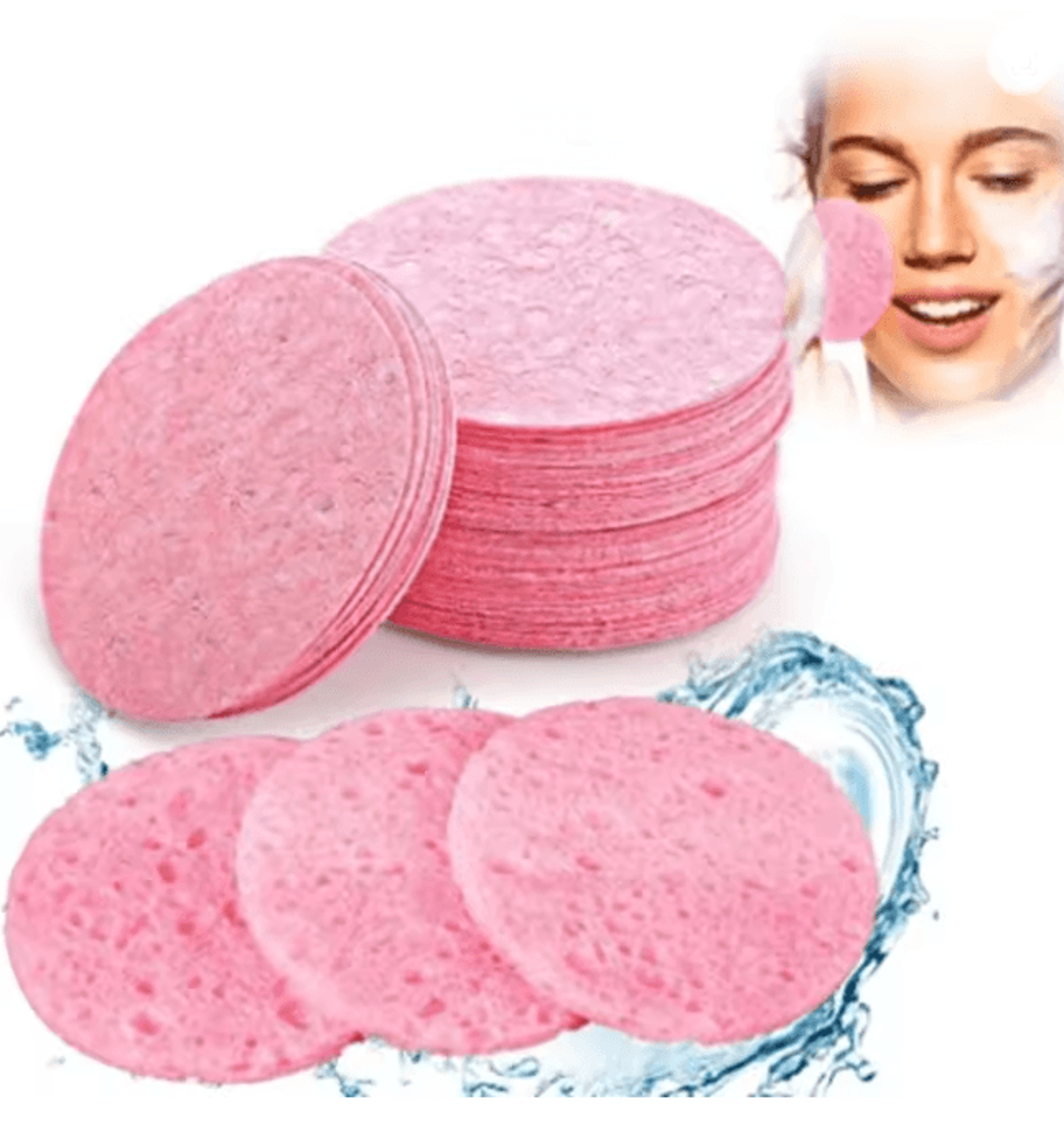 PureFoam Natural Wood Pulp Face Cleansing Sponge Set 4