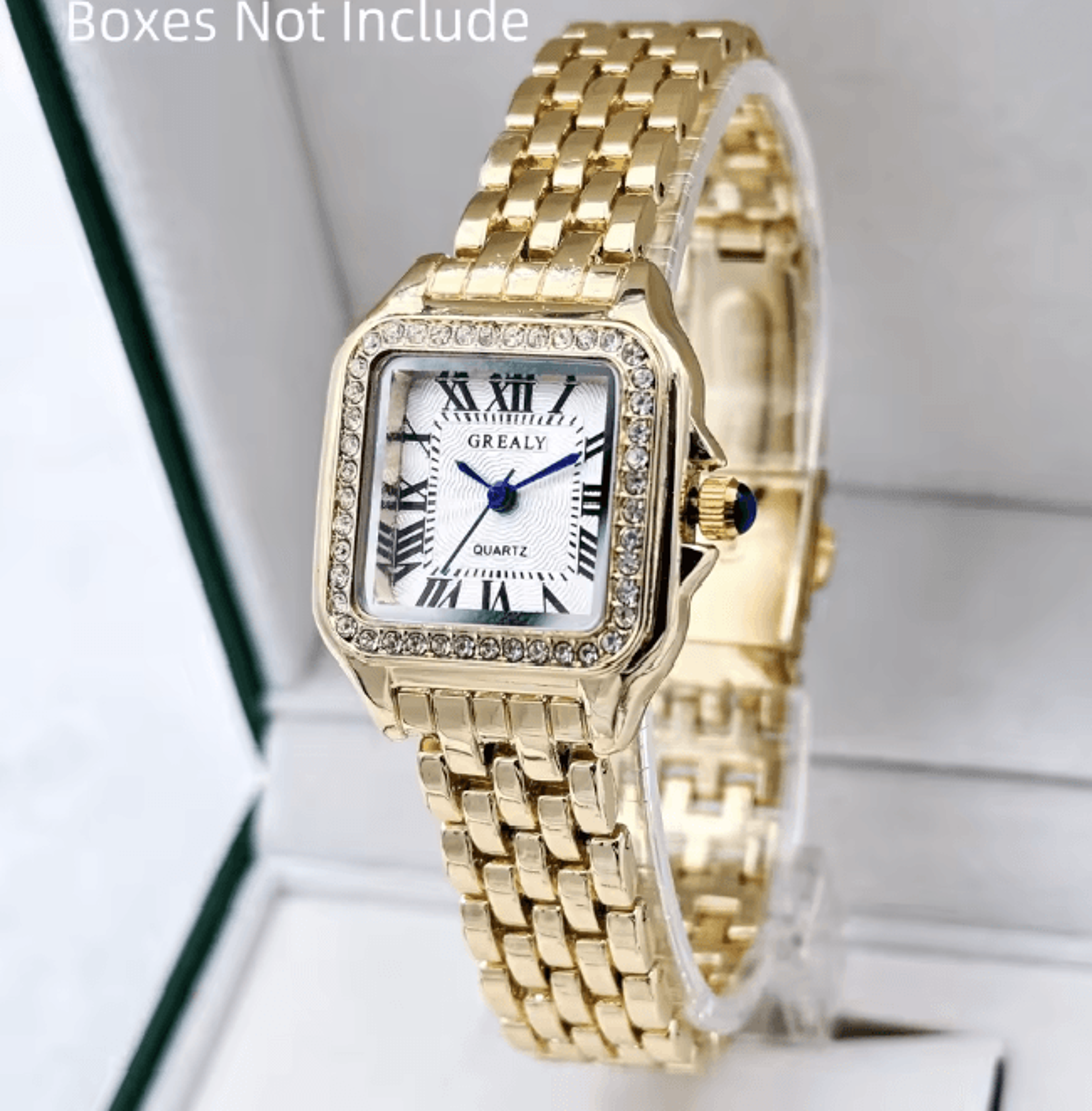 Elegance Gold Stainless Steel Women Watch Luxury Quartz Bracelet 4