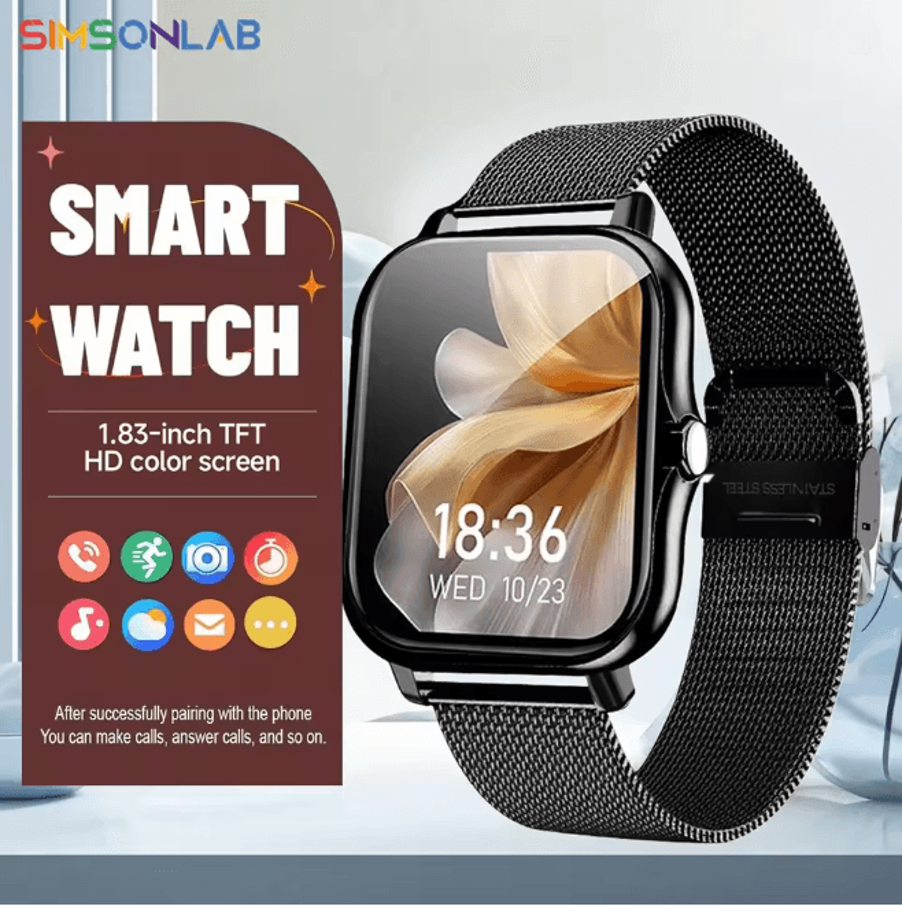 ActiveConnect Smart Watch With BT Call And Health Sleep Monitoring 10