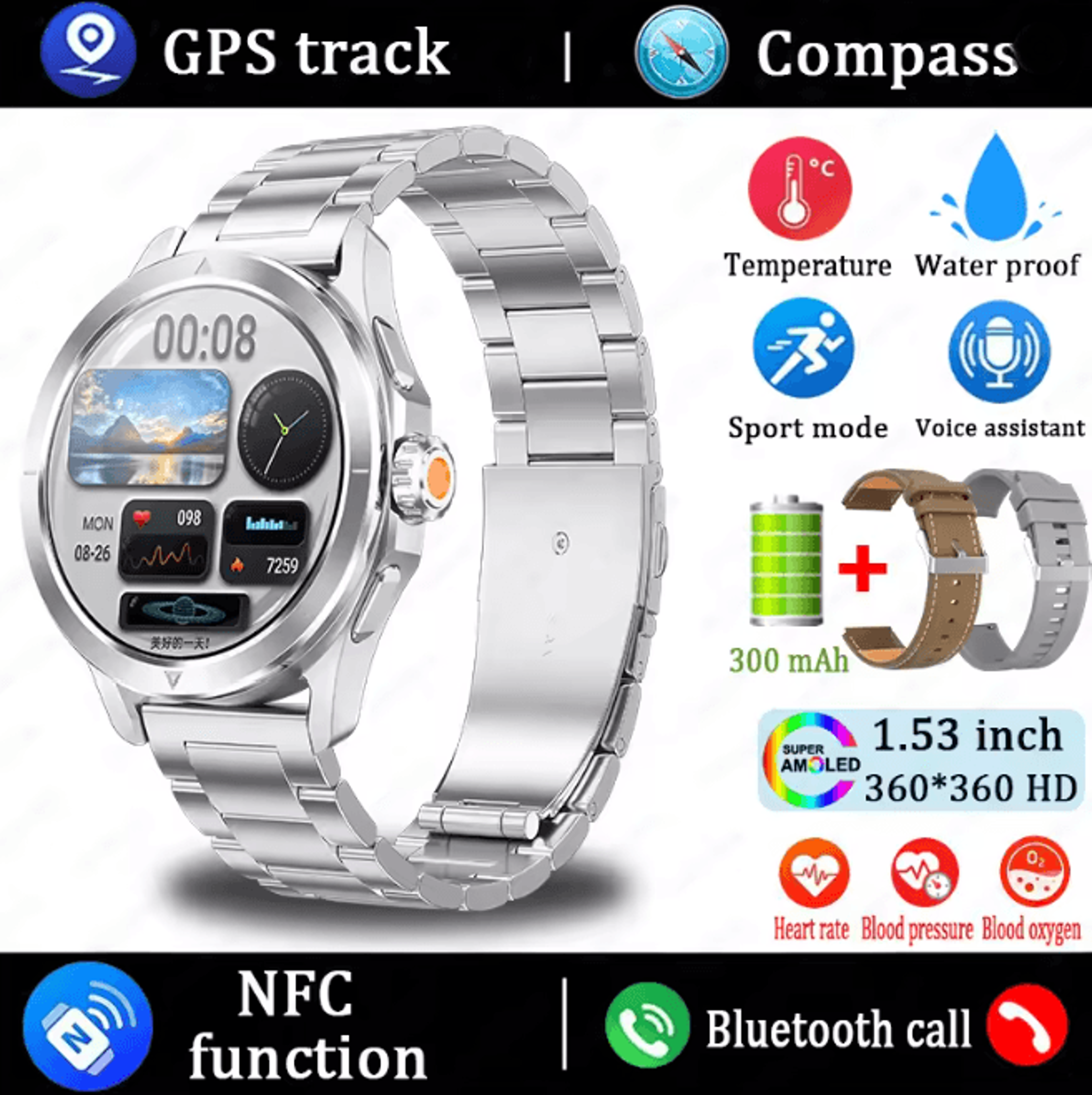 S4 Ultra GPS Smart Watch With AMOLED Display And Bluetooth Calling 16