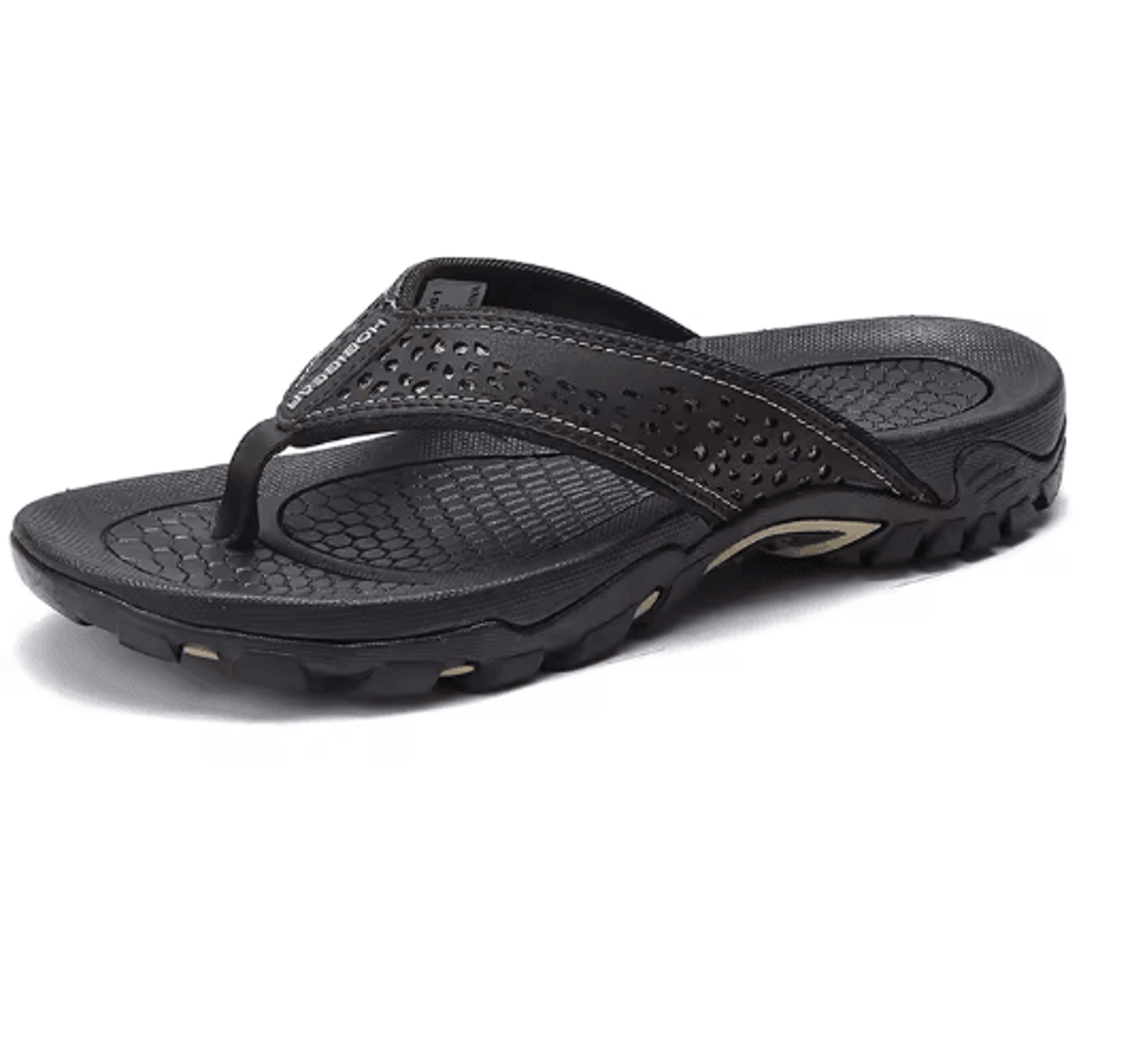 Jumpmore PU Leather Mens Summer Flip Flops Beach Sandals 3