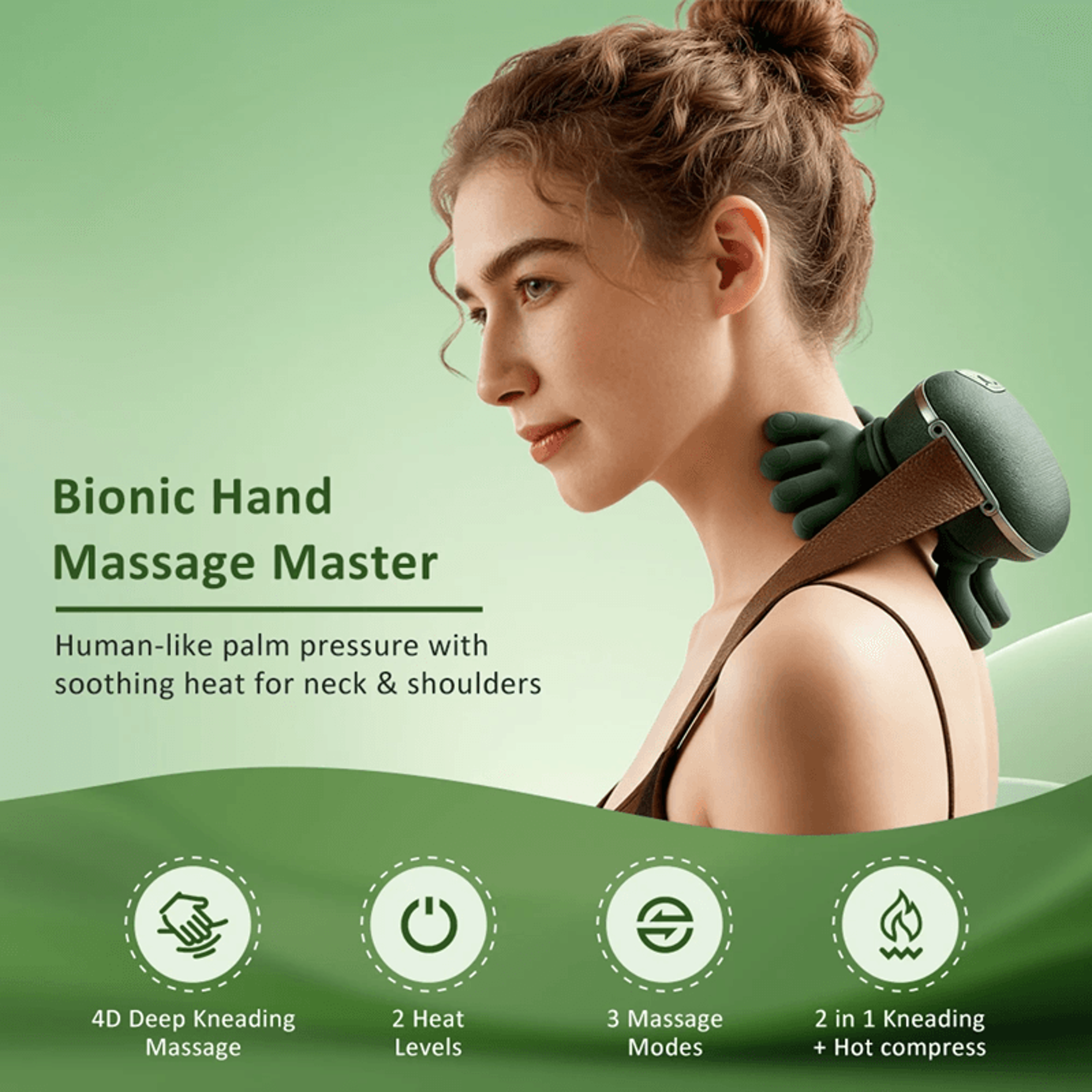 4D Deep Tissue Shiatsu Neck Massager With Heat For Neck And Shoulders 3