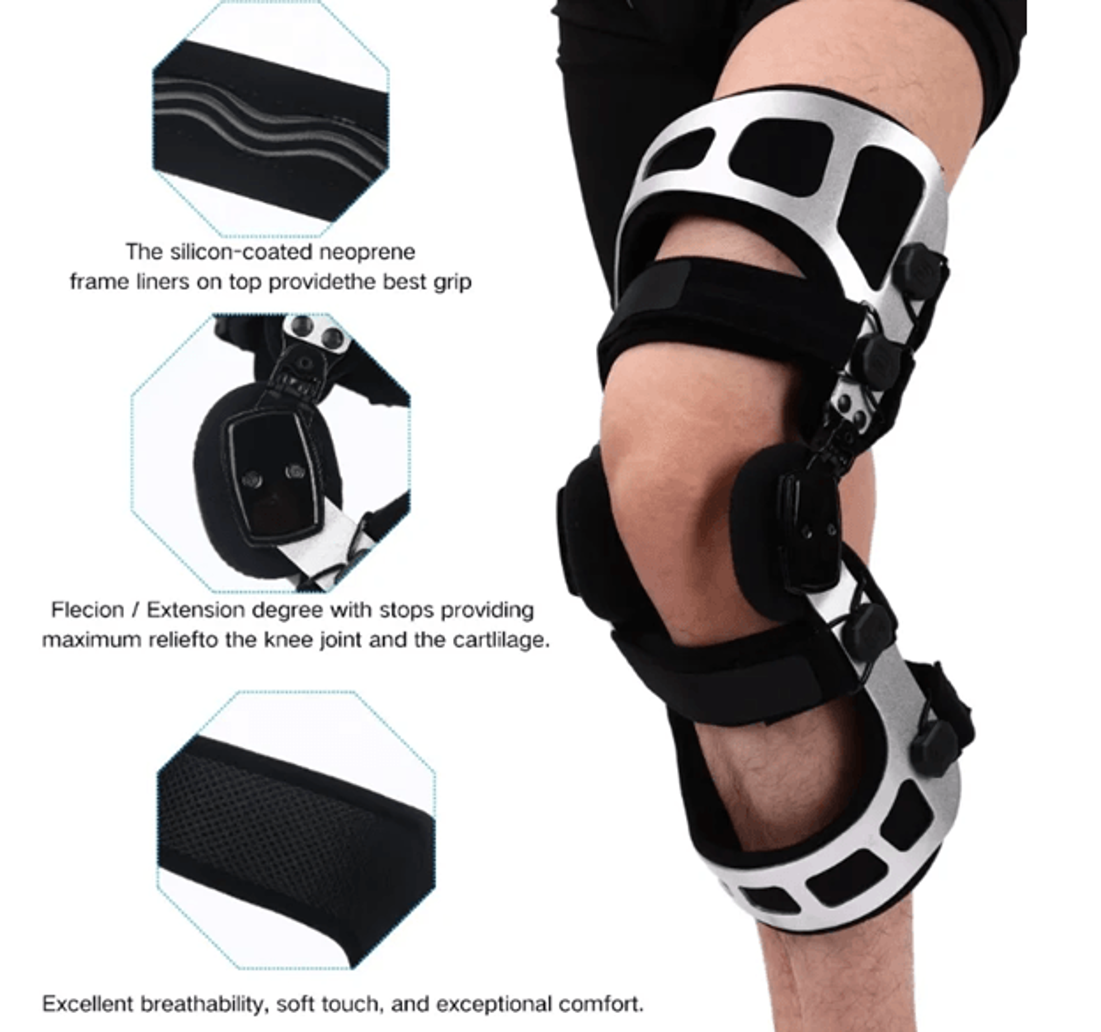 Double Upright OA Unloader Knee Brace For ACL PCL Support 0