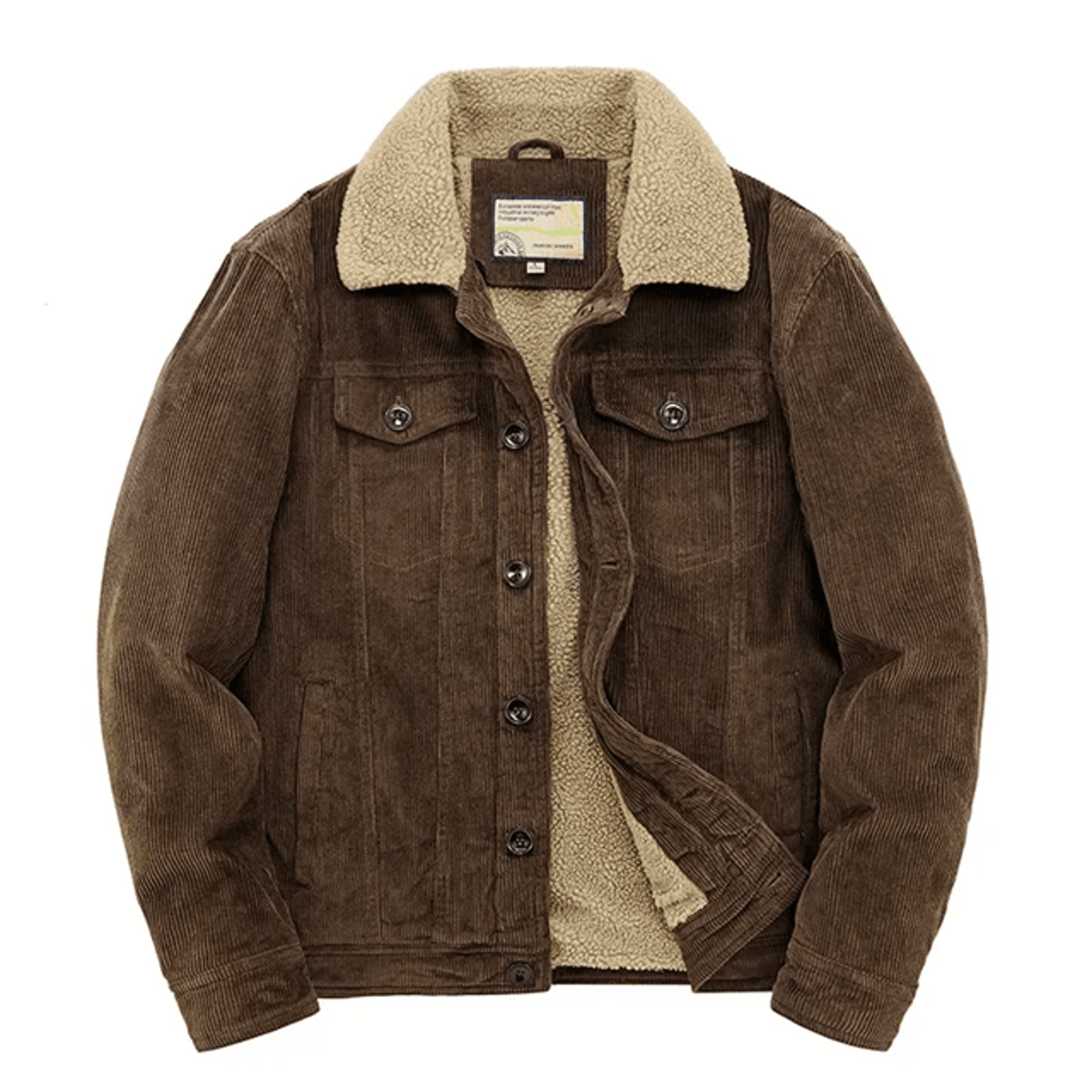 Mens Casual Cotton Jacket Autumn Winter Lapel Coat 2