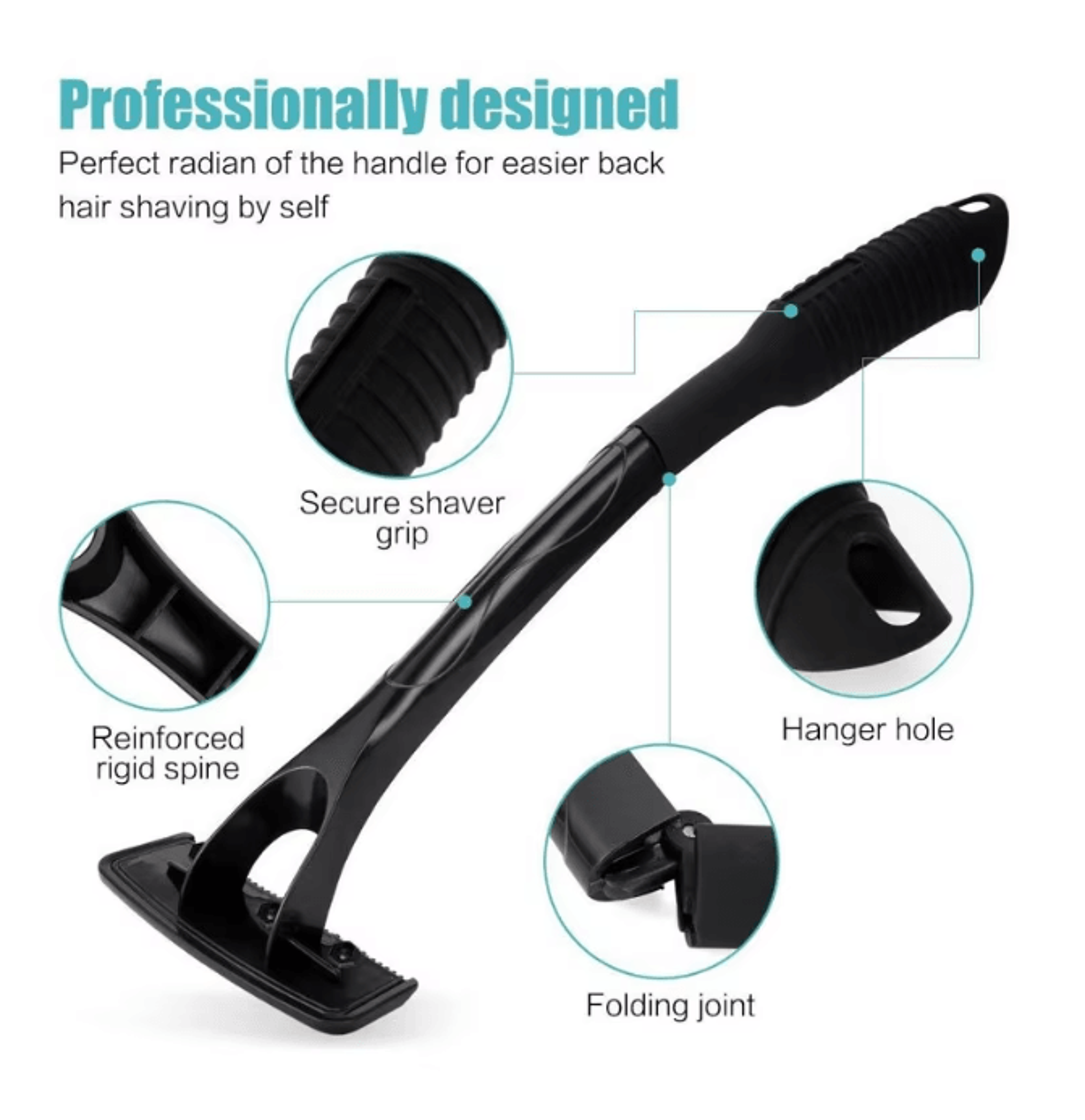 FlexReach Triple Blade Back Shaver For Men Long Handle Body Razor 1