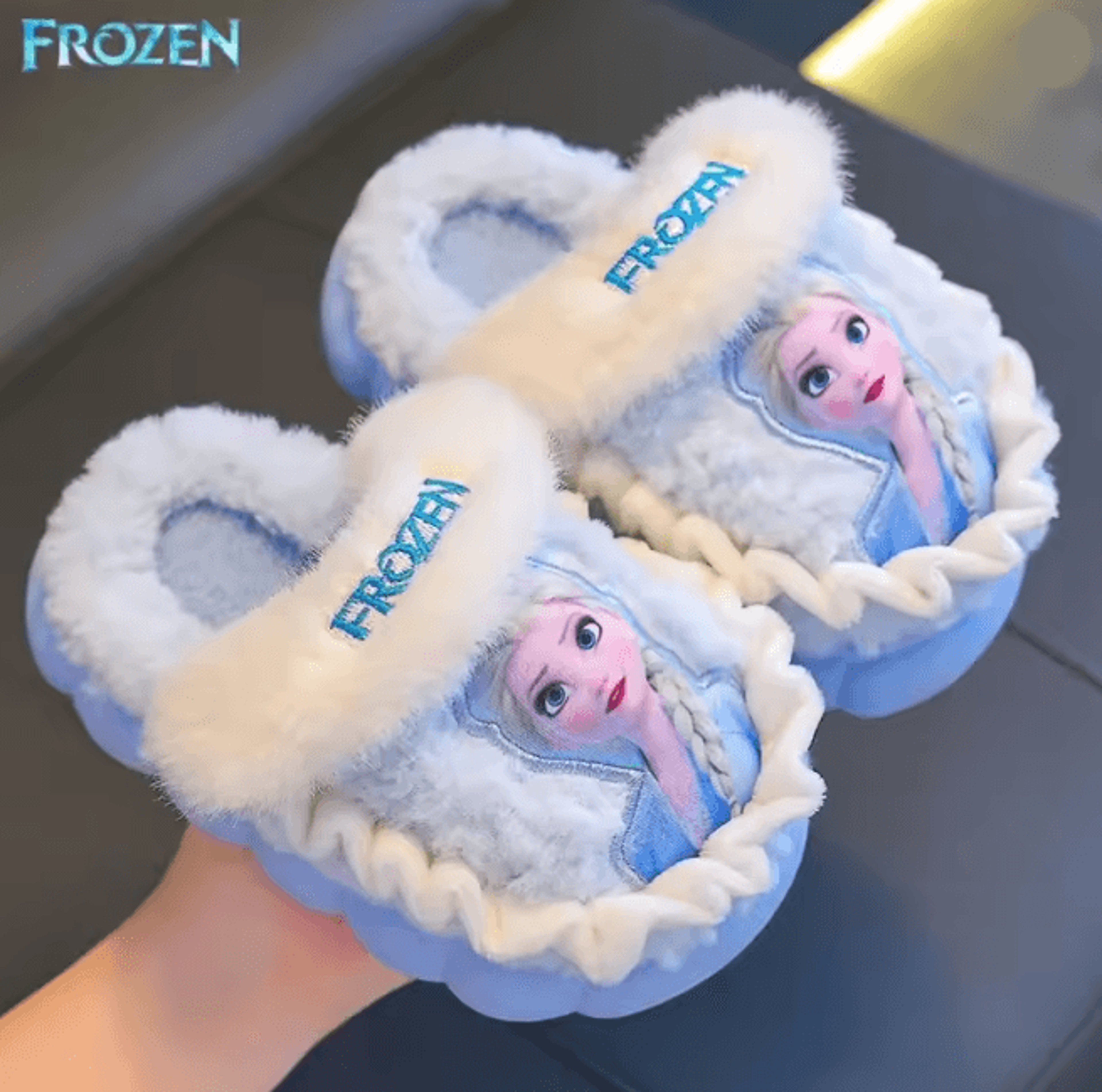 Elsa Frozen Kids Cotton Slippers Warm Non Slip Winter House Shoes 0