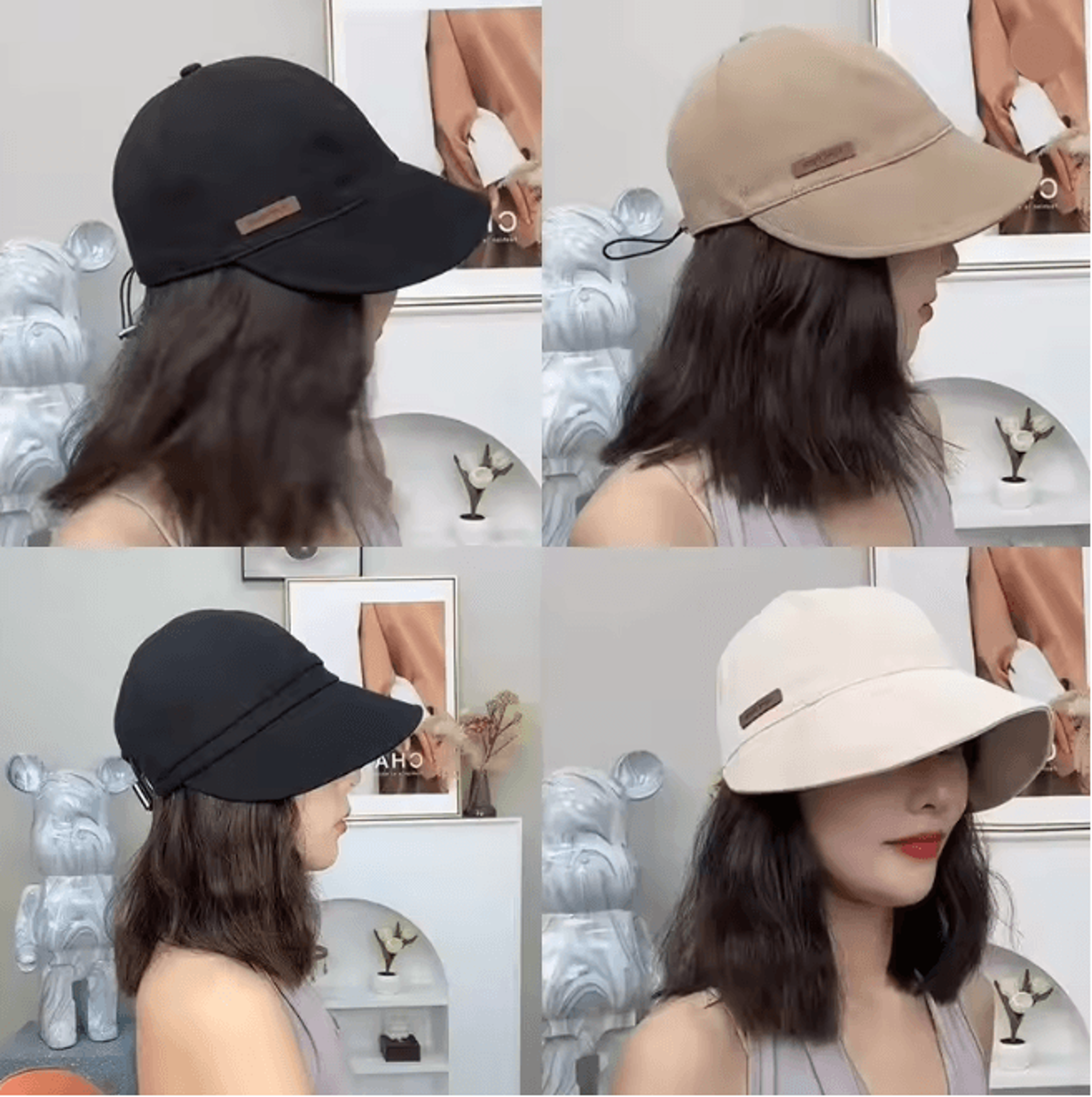 Womens Foldable Sun Hat Wide Brim UV Protection Summer Beach Cap 2
