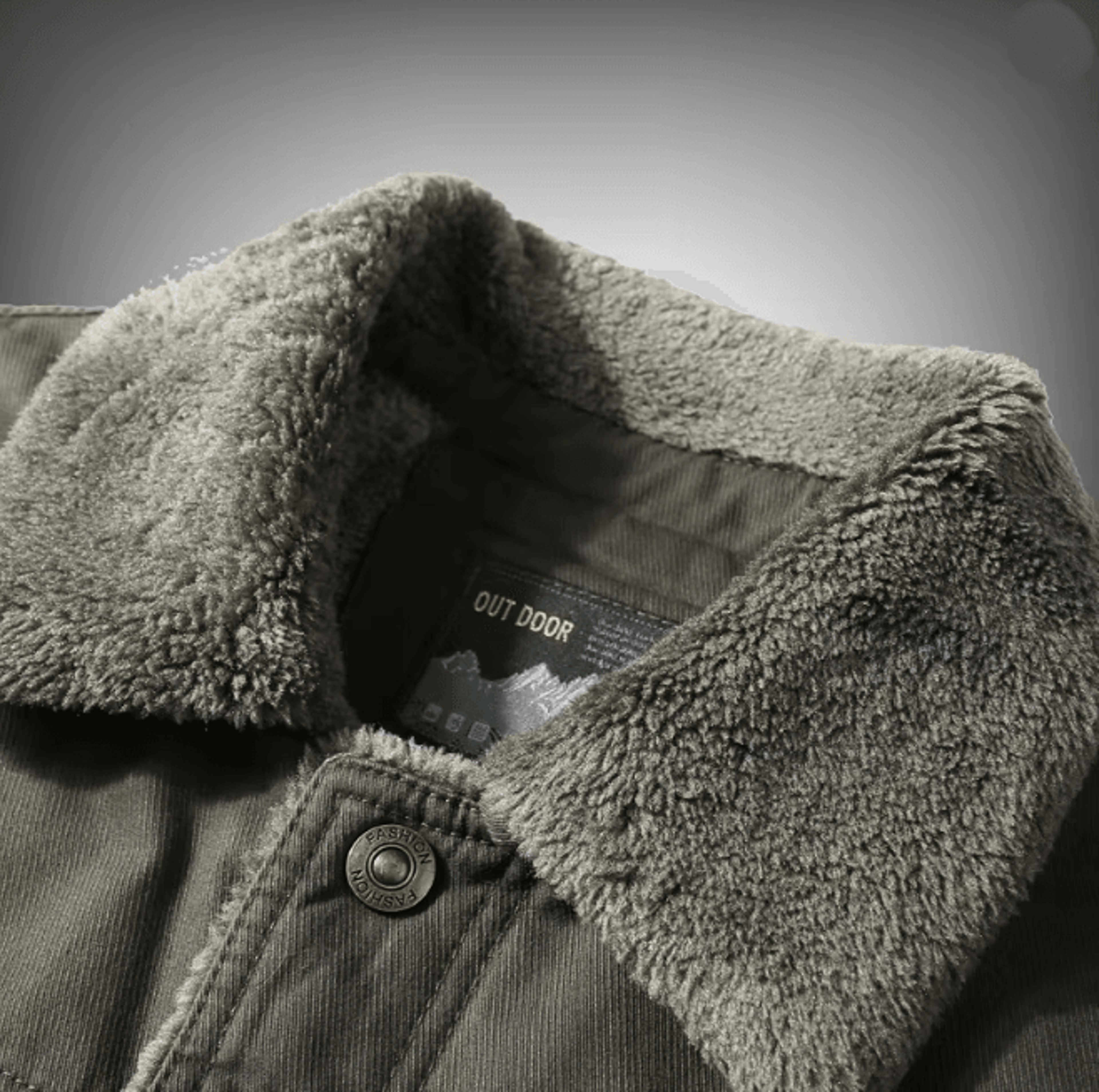 Mens Lamb Wool Jacket Thick Military Style Winter Coat Plus Size 1