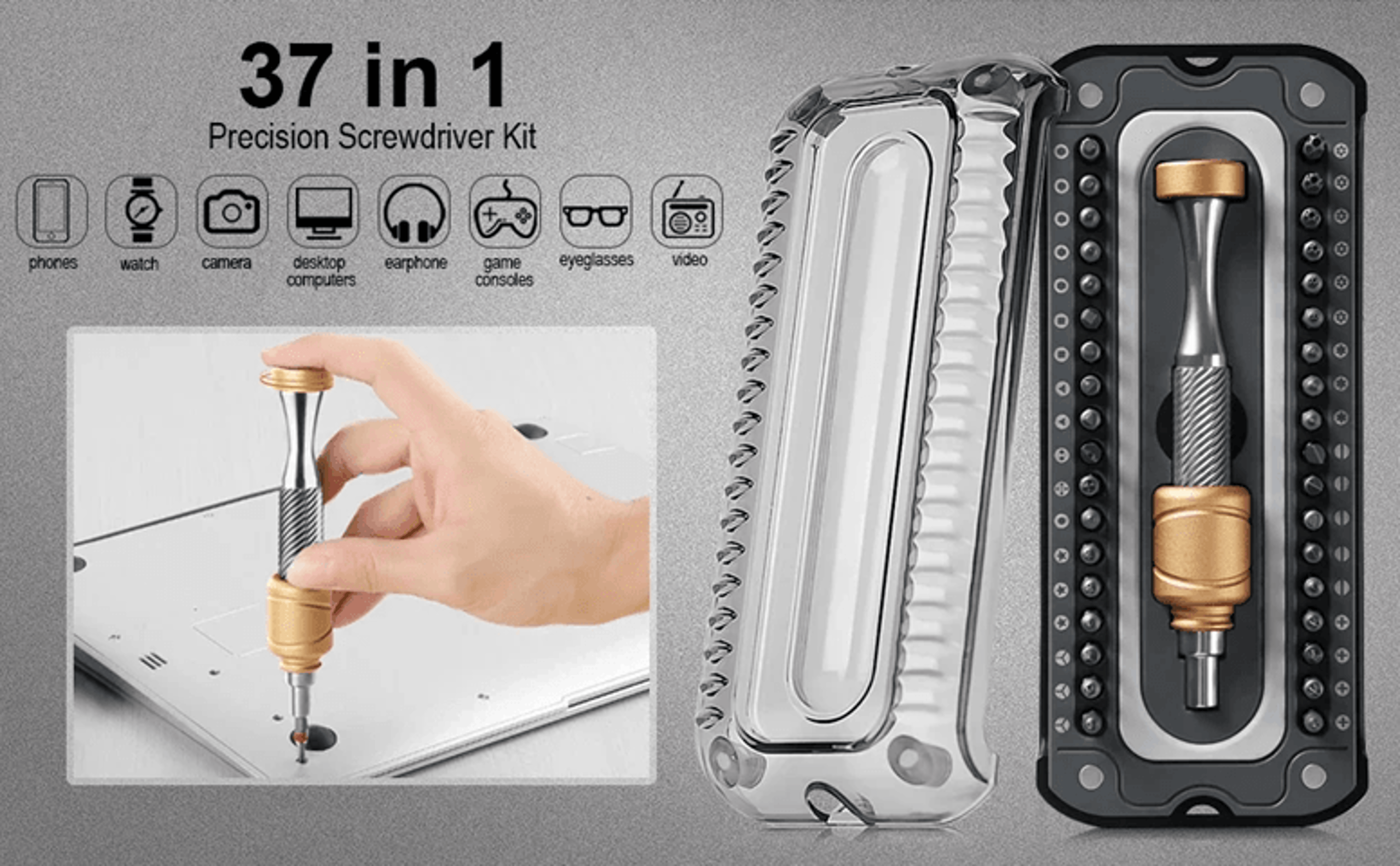 37 In 1 Precision Screwdriver Set Magnetic Electronics Repair Tool Kit 0