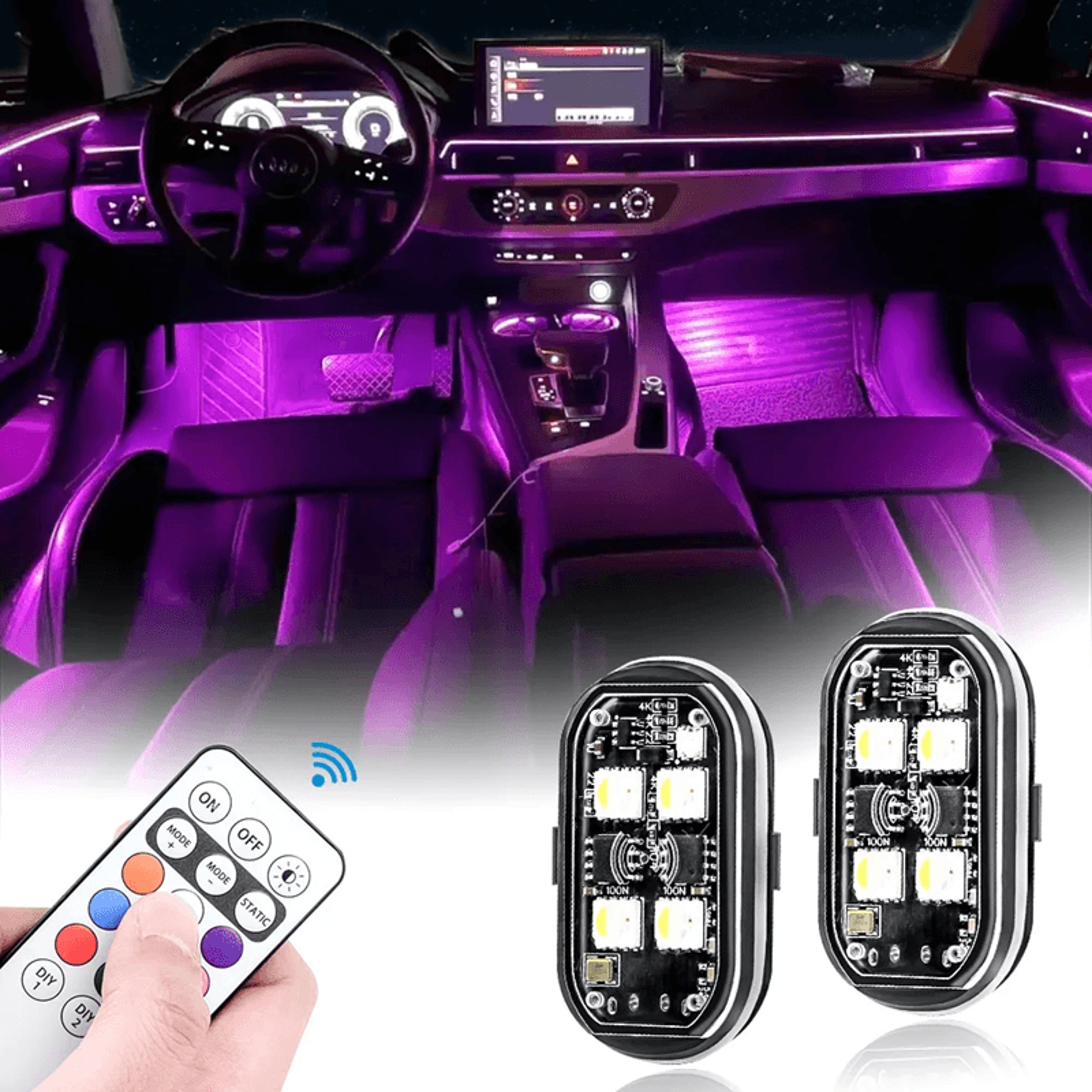 GlowGuard Wireless LED Strobe Car Warning Lights 0