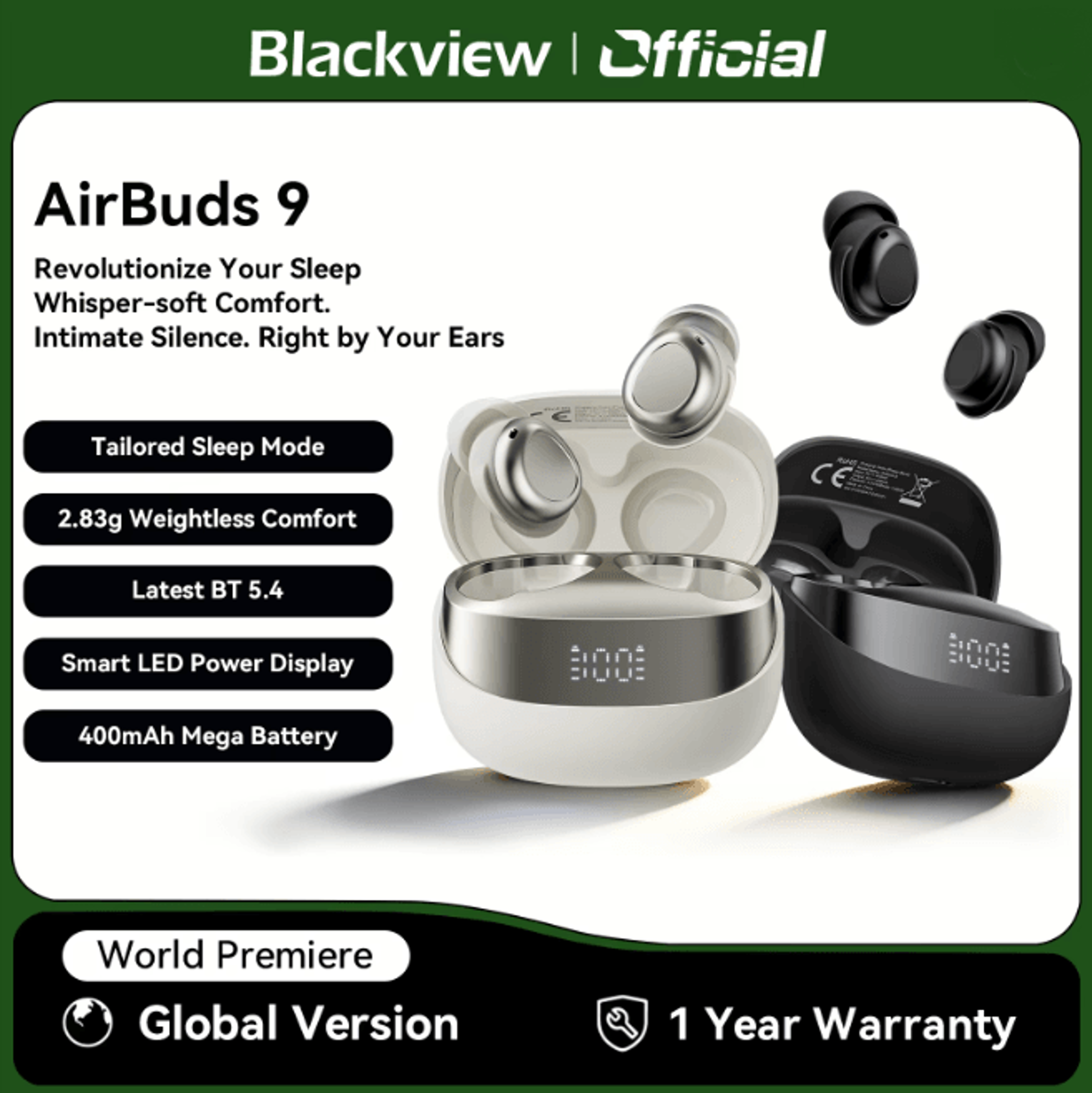 Blackview AirBuds 9 Wireless Bluetooth Earbuds Touch Control Headphones 0