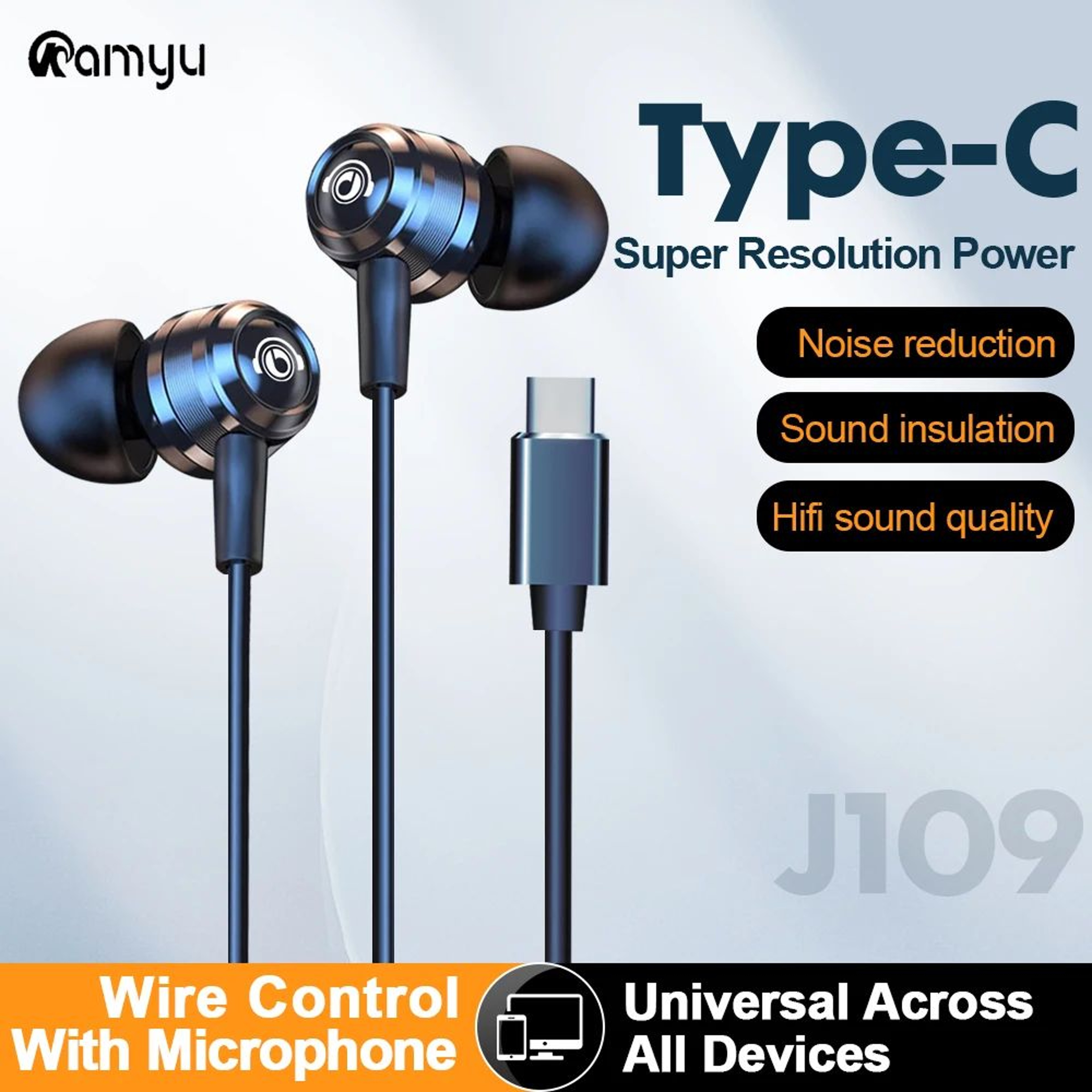 HiFi Wired Earbuds With Type C And 35mm Stereo Headphones 1
