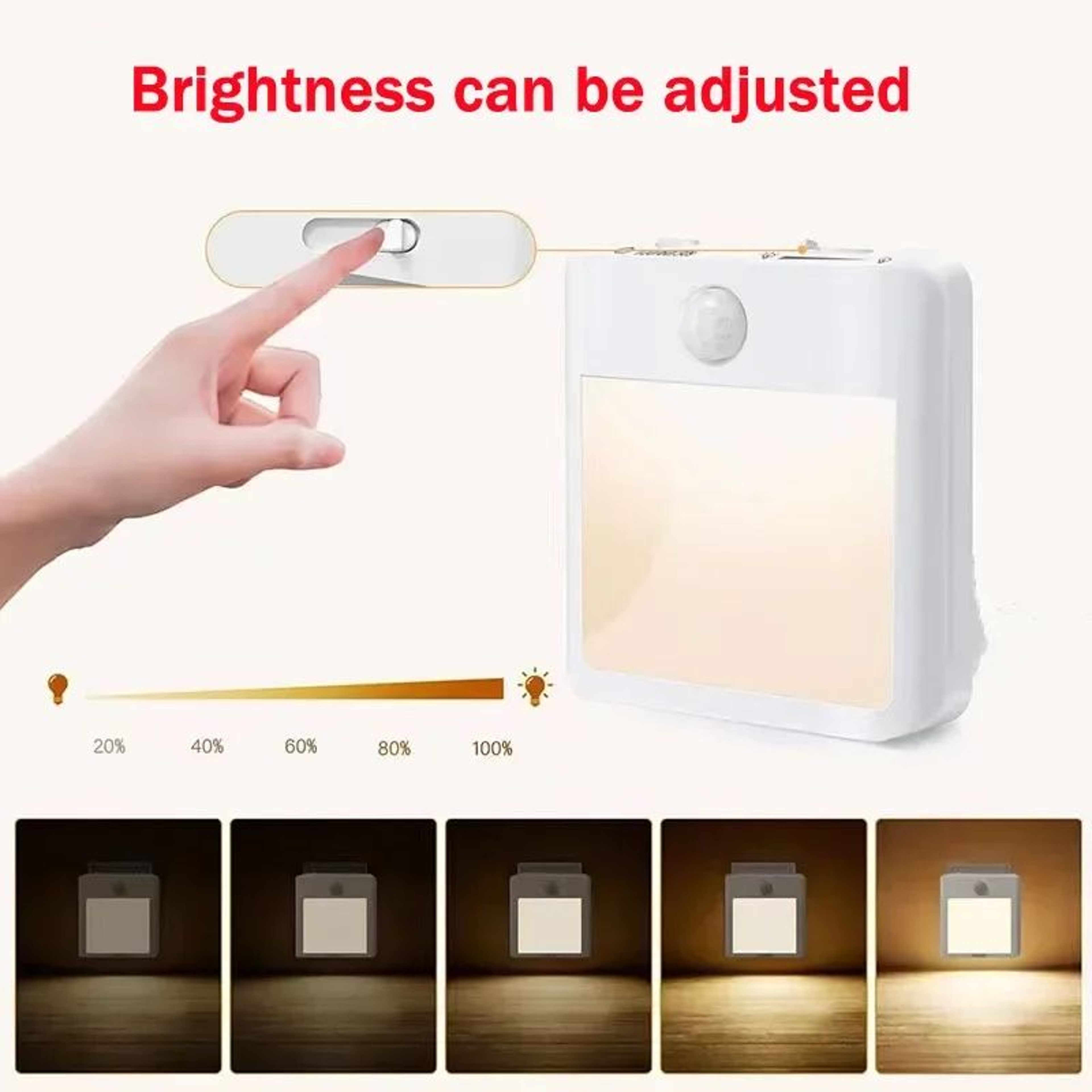 Motion Sensor LED Night Light Dimmable Smart Plug In Lamp 4