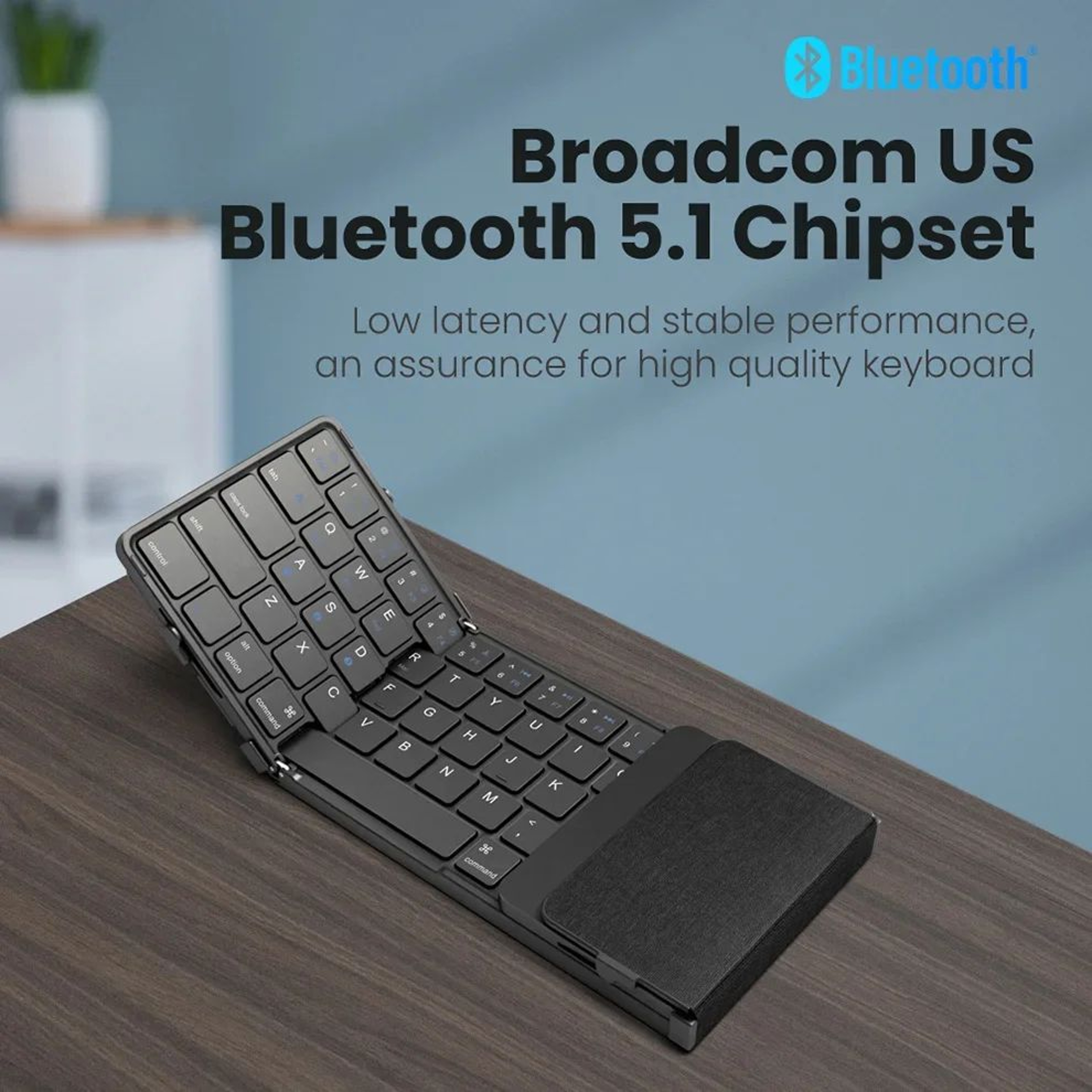Foldable Wireless Bluetooth Keyboard Portable Travel Keyboard 3