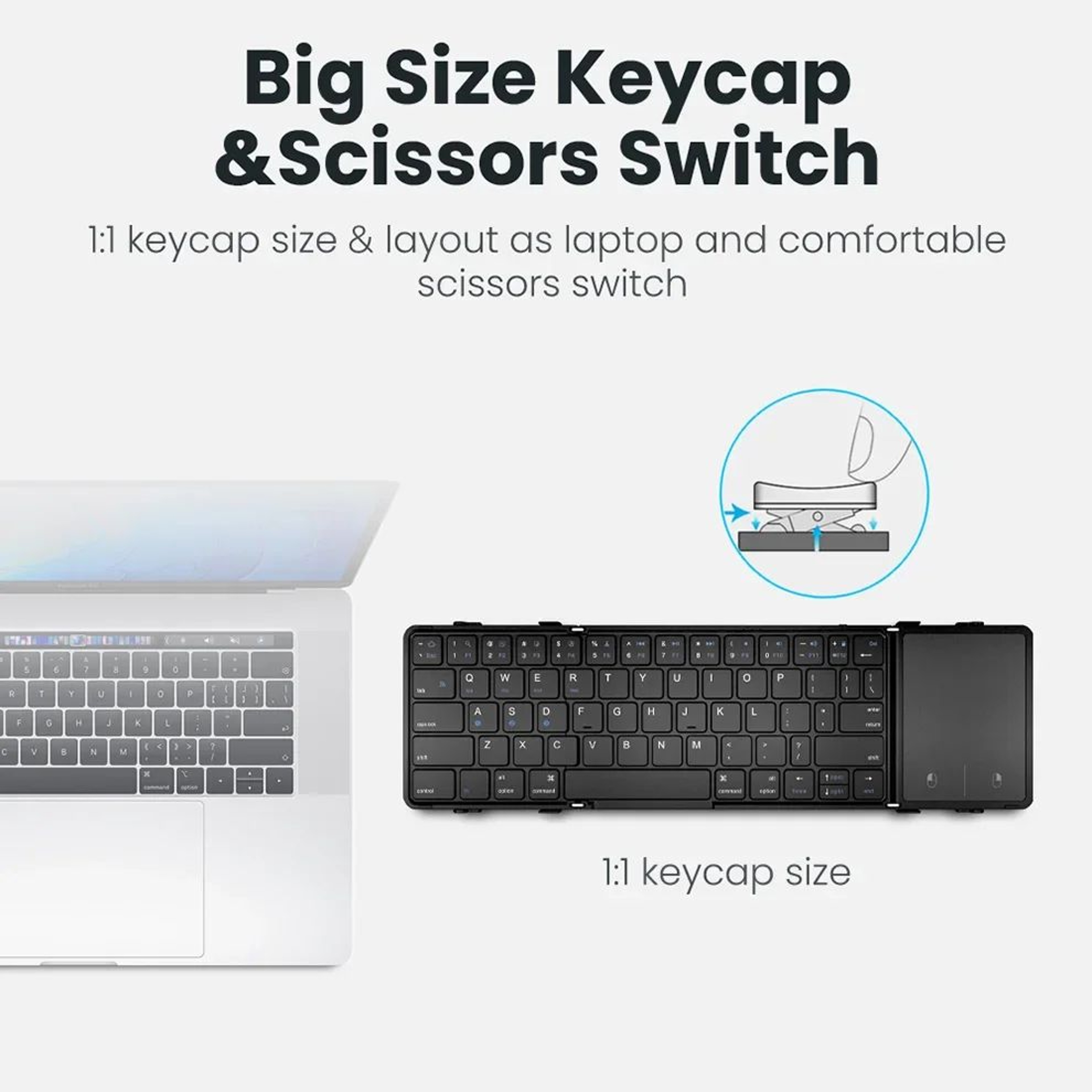 Foldable Wireless Bluetooth Keyboard Portable Travel Keyboard 4